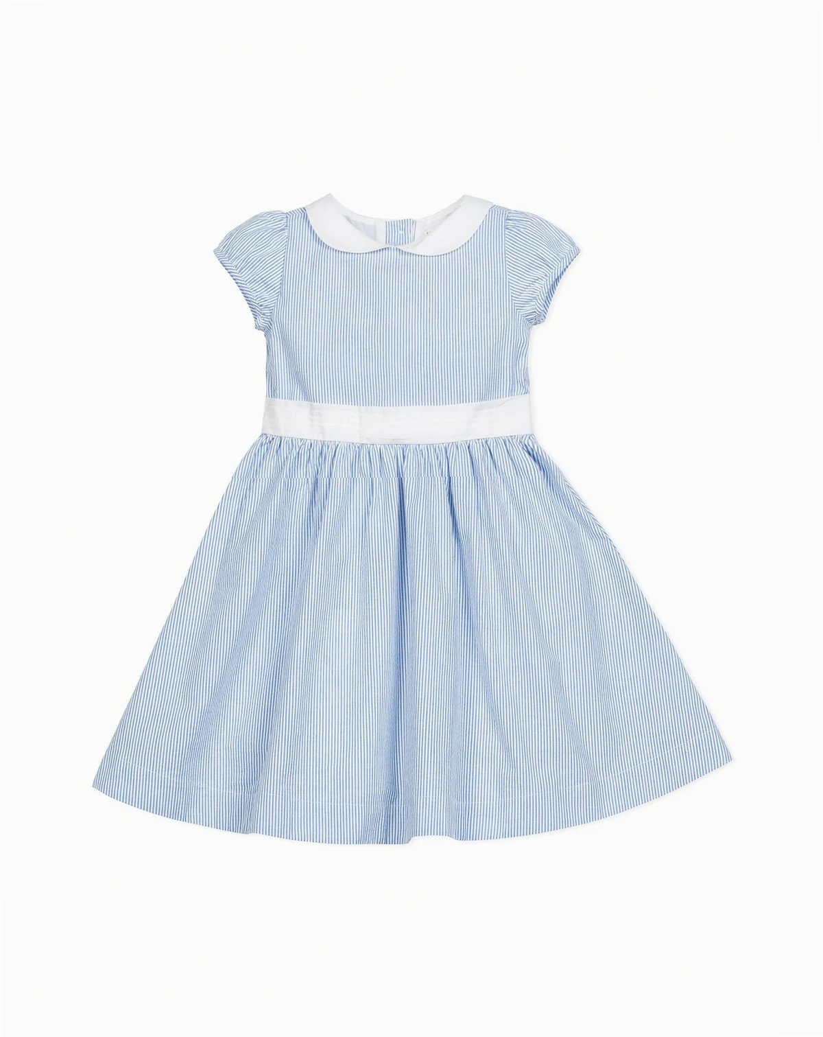 Girls' Short Sleeve Seersucker Dress with Peter Pan Collar, Toddler