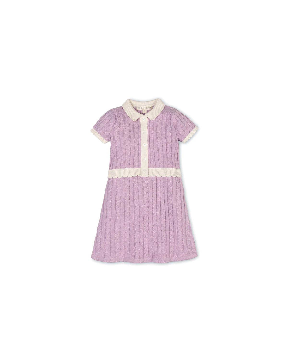 Toddler Girls Organic Short Sleeve Collared Button Front Sweater Dress