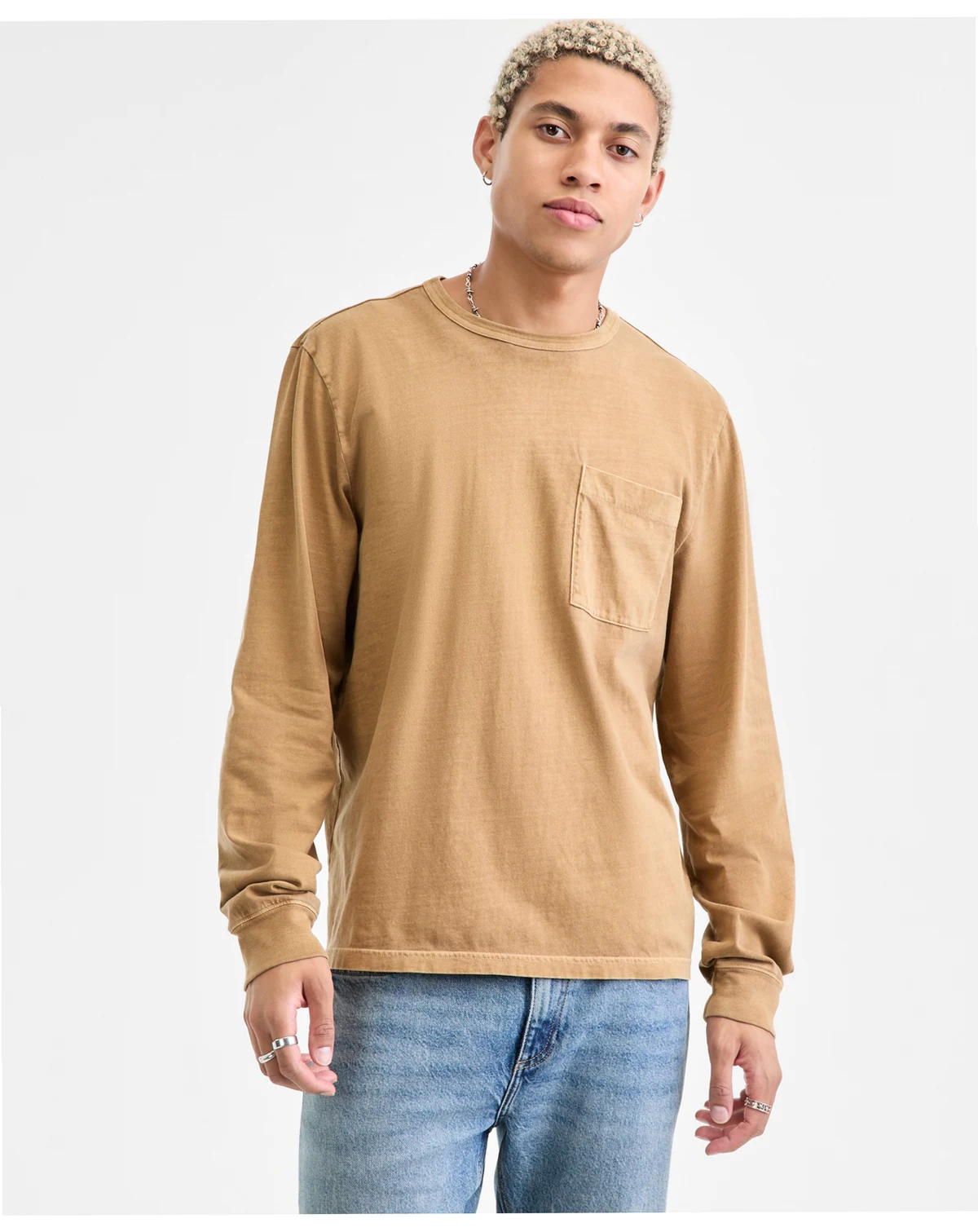 Men's Long-Sleeve Cotton T-Shirt, Macy's Exclusive