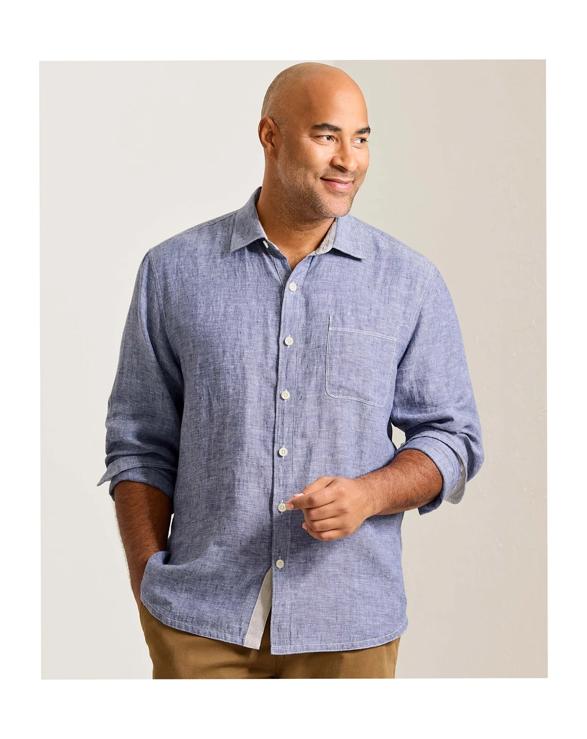Men's Paradise Breezer 100% Linen Long-Sleeve Shirt