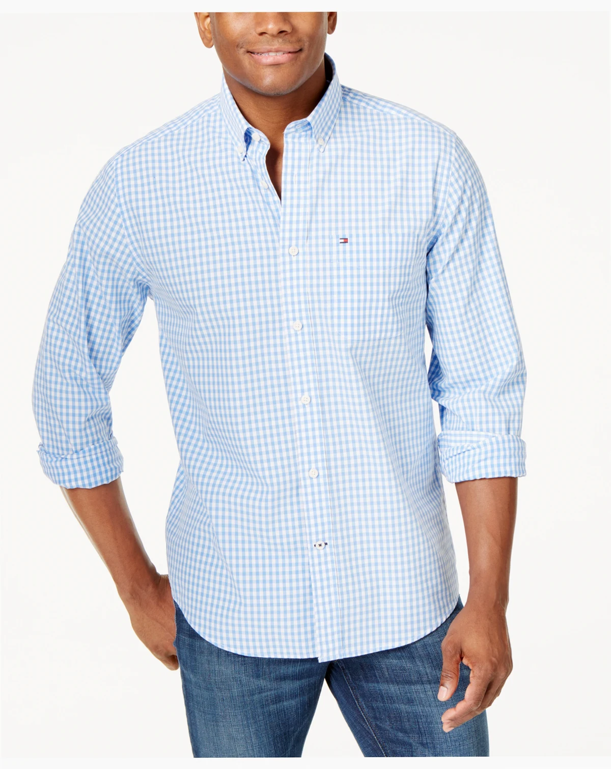 Men's Big & Tall Classic-Fit Twain Stretch Check Shirt