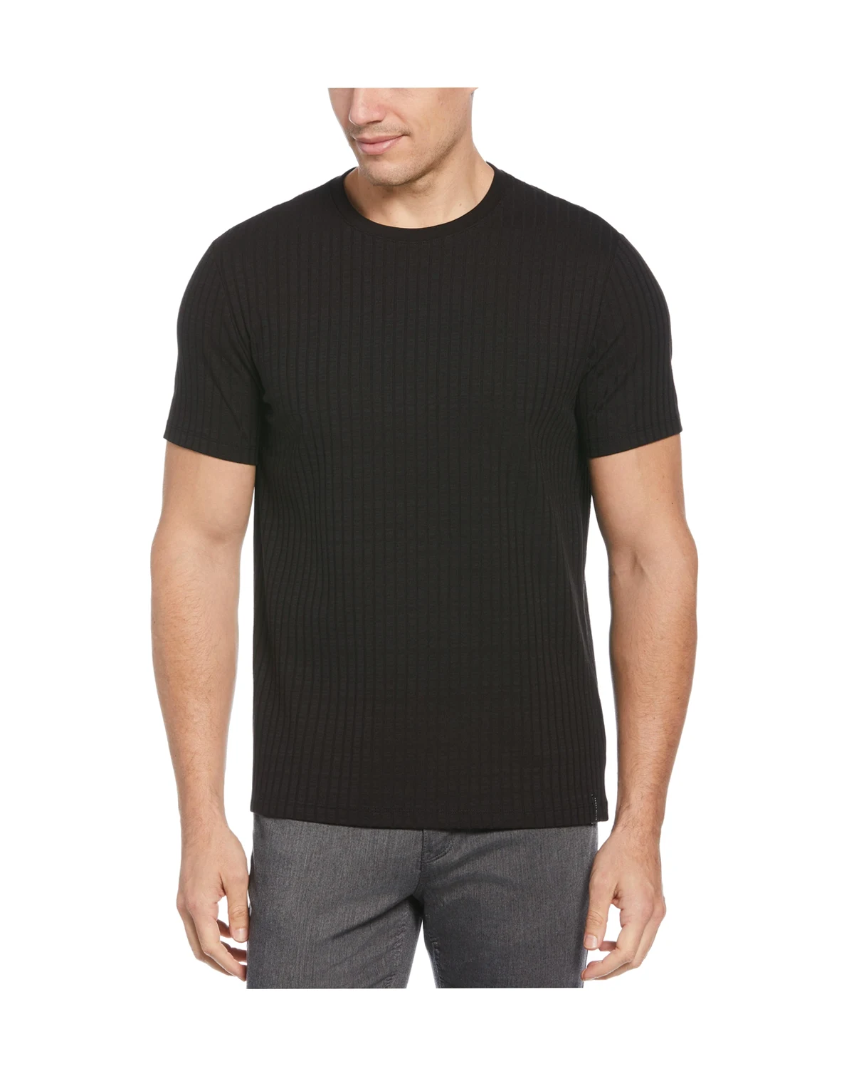 Men's Rib Knit Crew Neck T-shirt