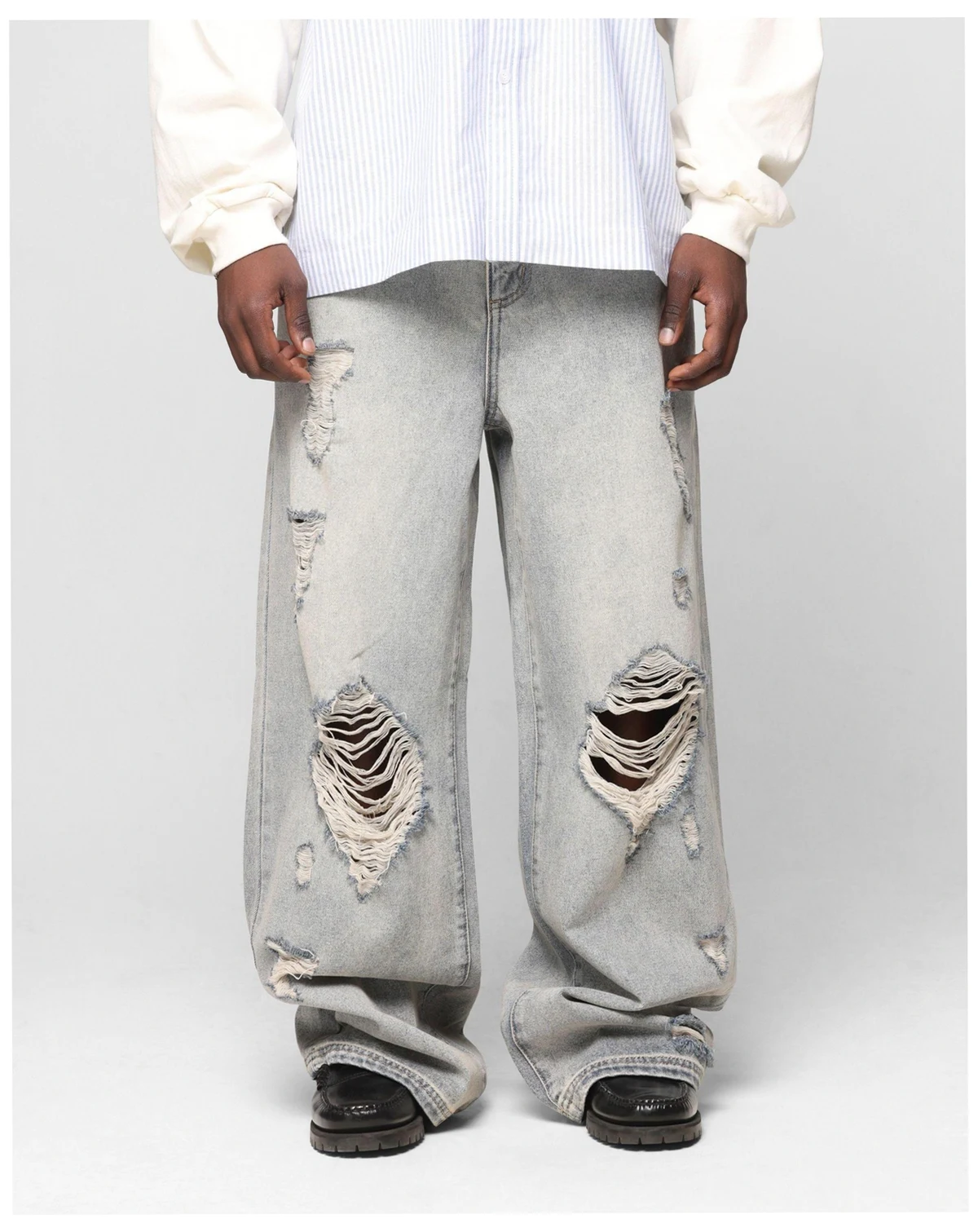 Men's Star Layered Distressed Jeans