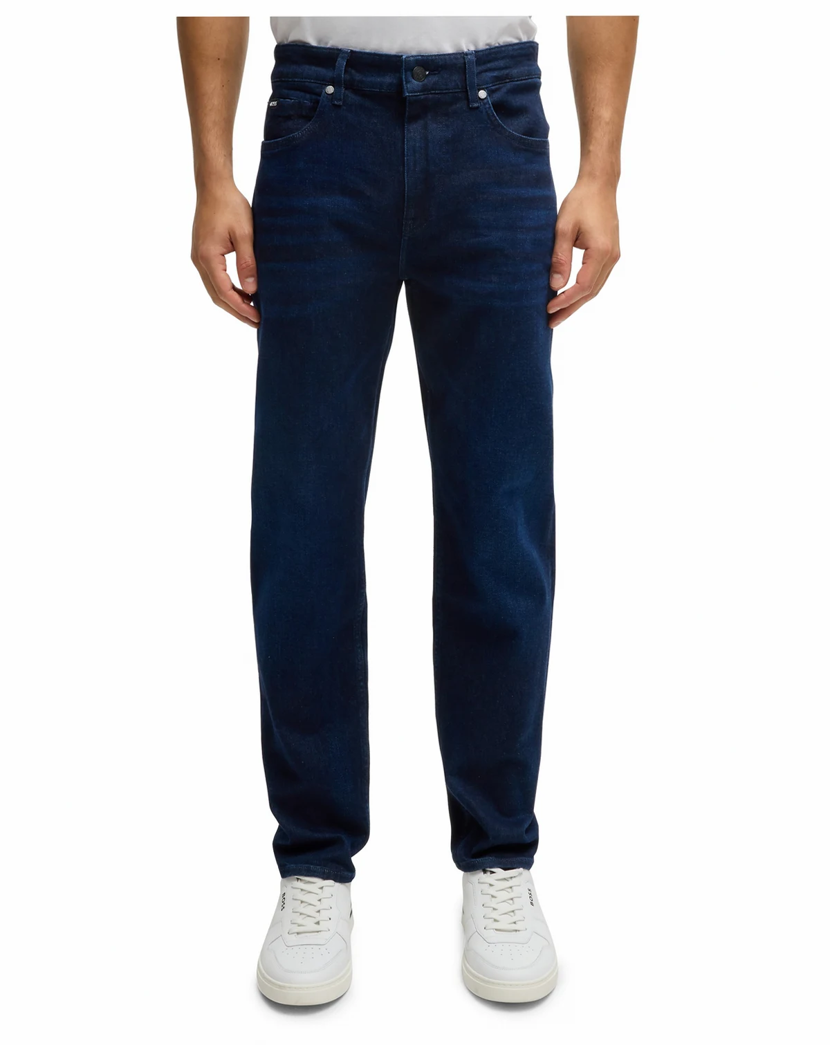 Men's Dark-Blue Soft Denim Regular-Fit Jeans