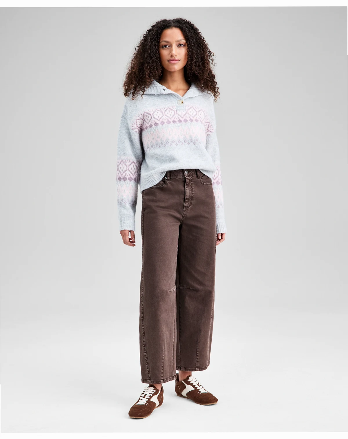 Women's High-Rise Washed Barrel-Leg Jeans, Exclusively at Macy's