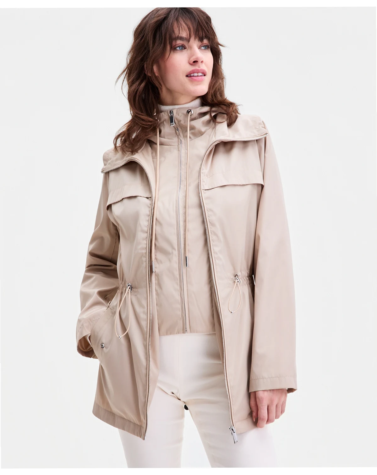 Women's Bibbed Hooded Anorak Coat