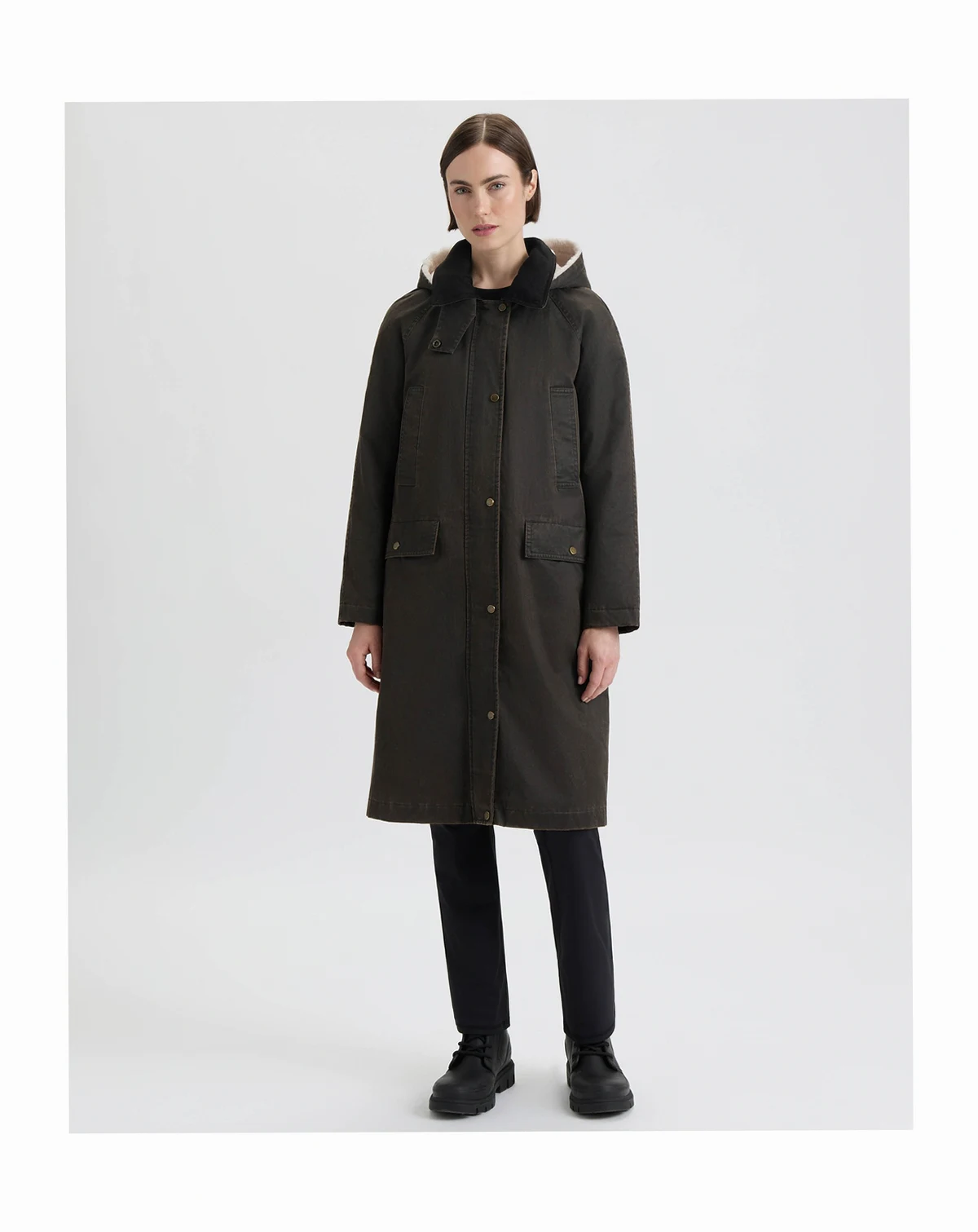 Women's Faux Fur-Lined Hood Coat