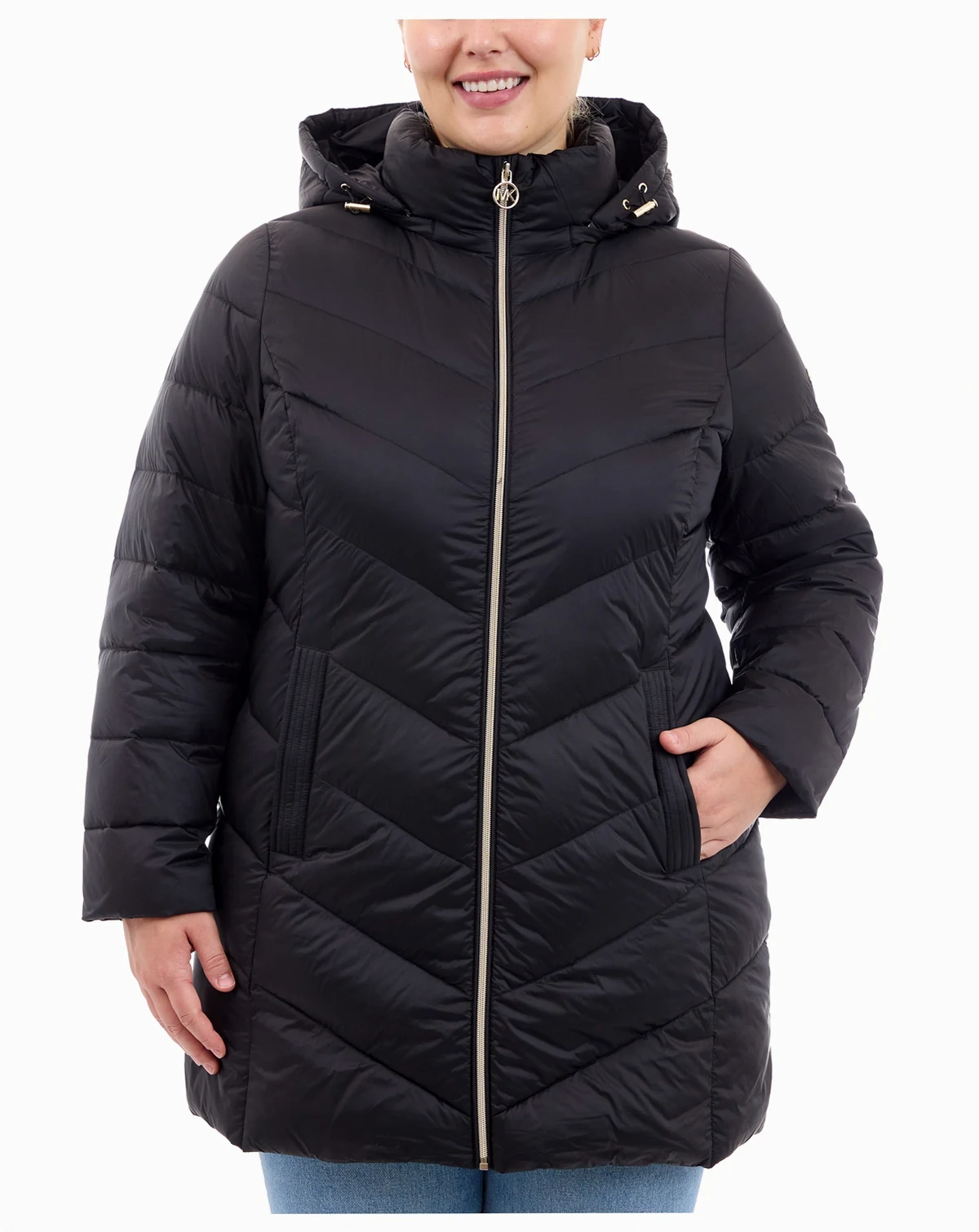 Plus Size Hooded Packable Down Puffer Coat, Created for Macy's