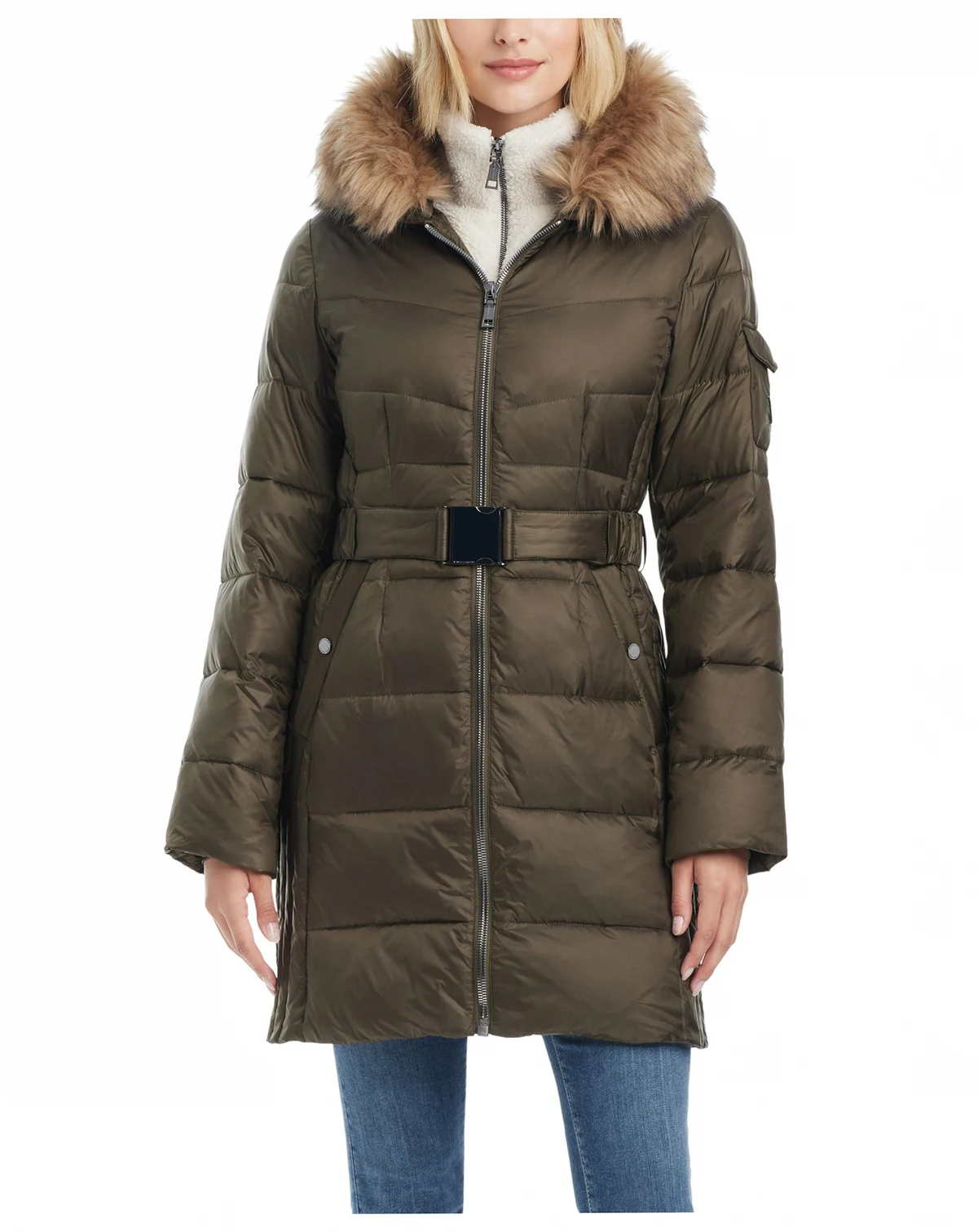 Women's Mid-Length Fitted Puffer Coat