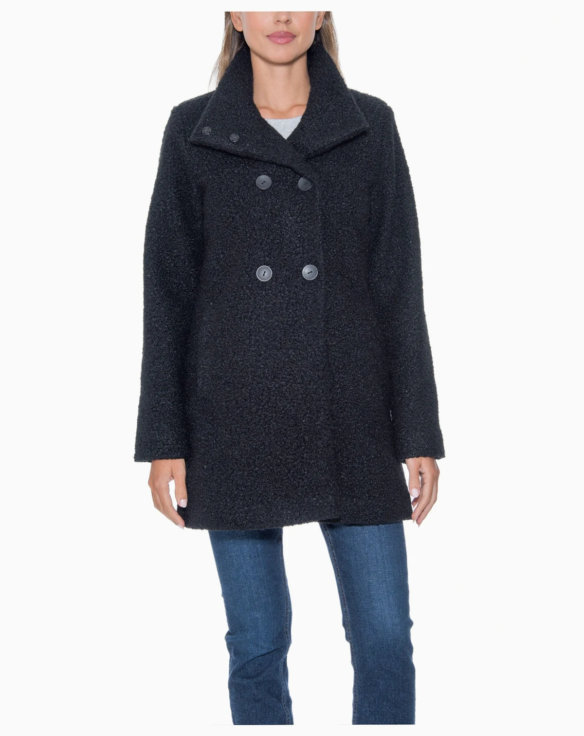 Women's Boucle Double Breasted Walking Coat