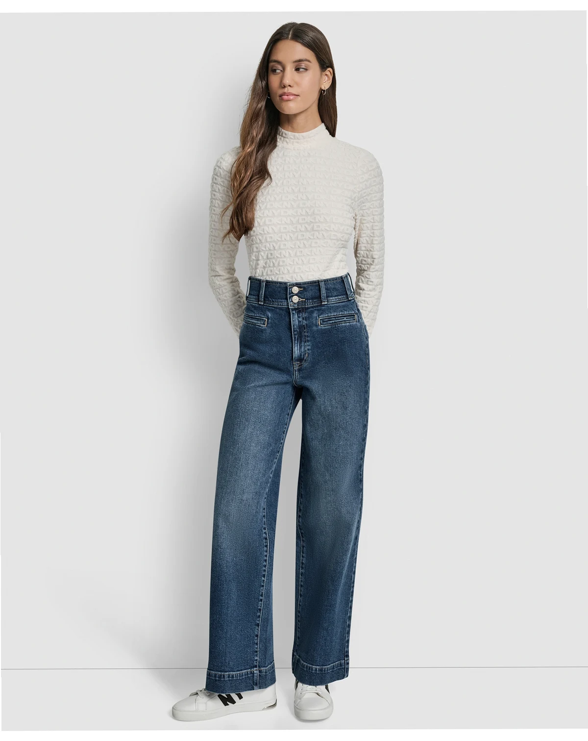 Women's High Rise Double Button Jeans