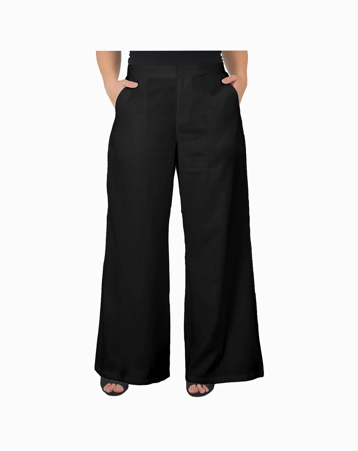 Plus Size High Waist Wide Leg Pants