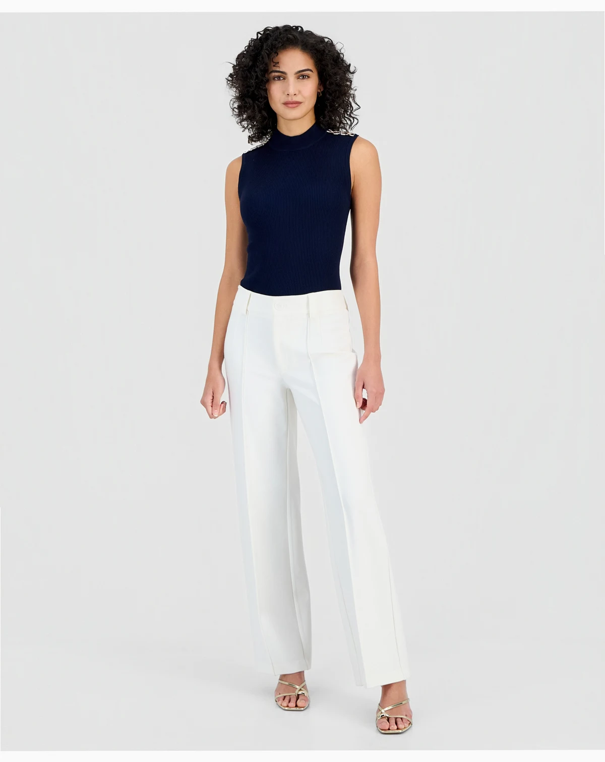 Women's High-Rise Wide-Leg Ankle Pants