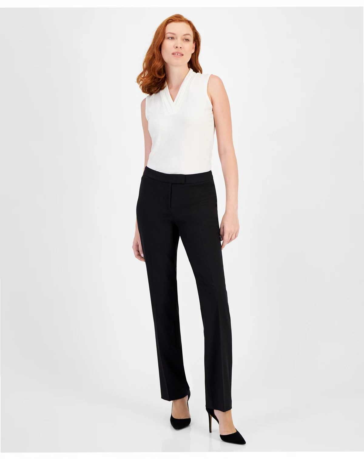 Petite Sabre Stretch Fly Flare-Leg Pants
