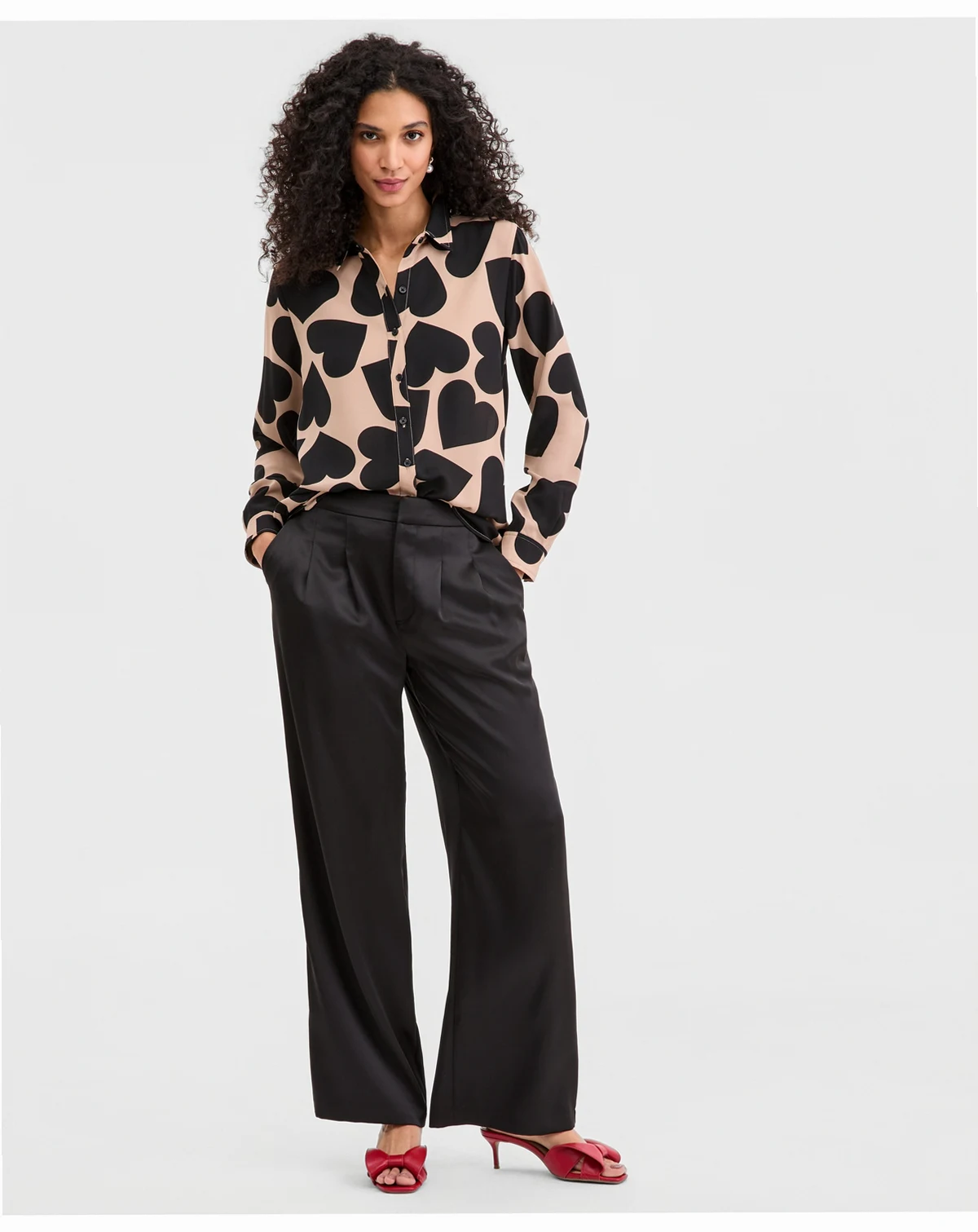 Women's Solid Satin Wide-Leg Pants, Macy's Exclusive