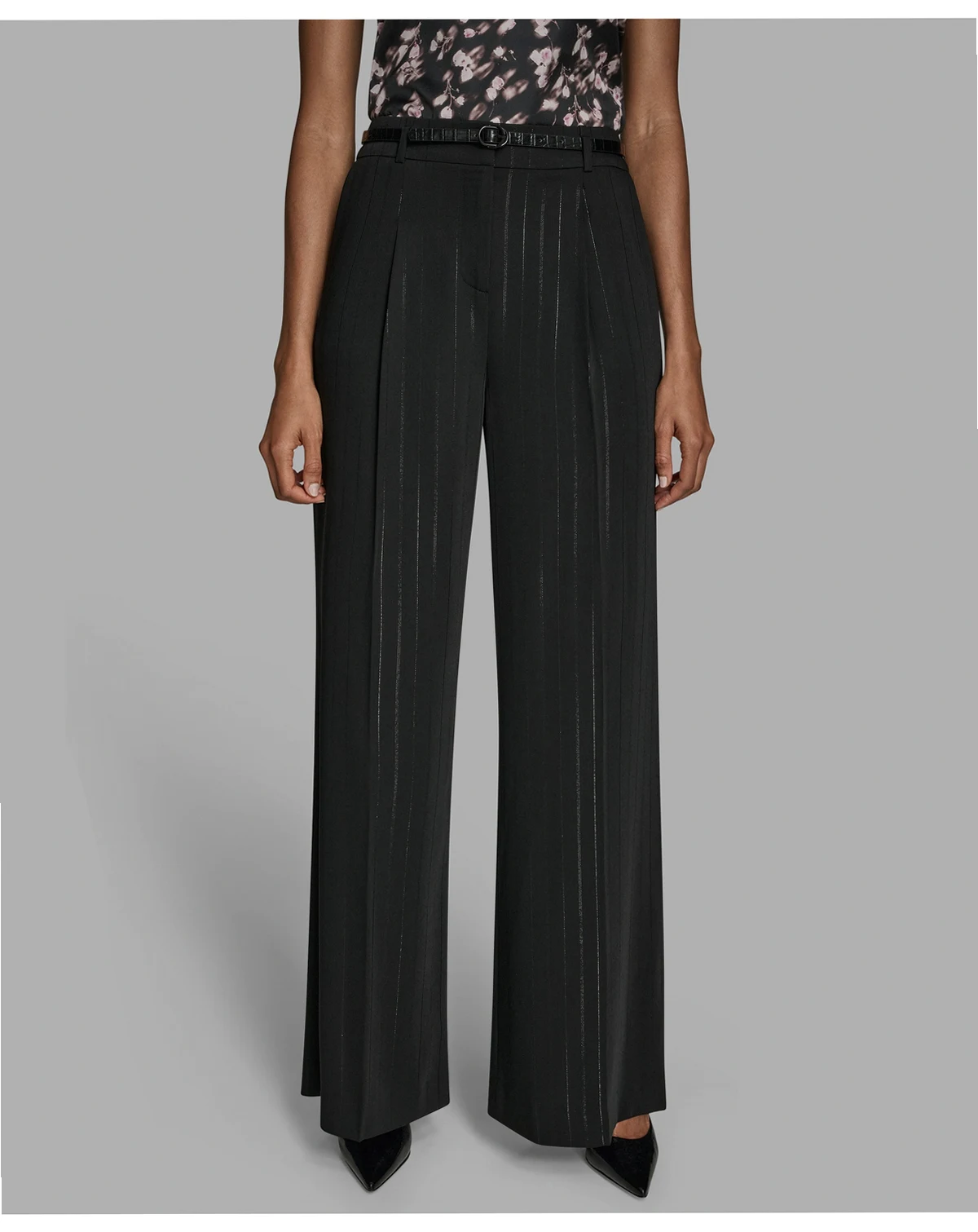 Women's Pinstripe High Rise Wide Leg Pants