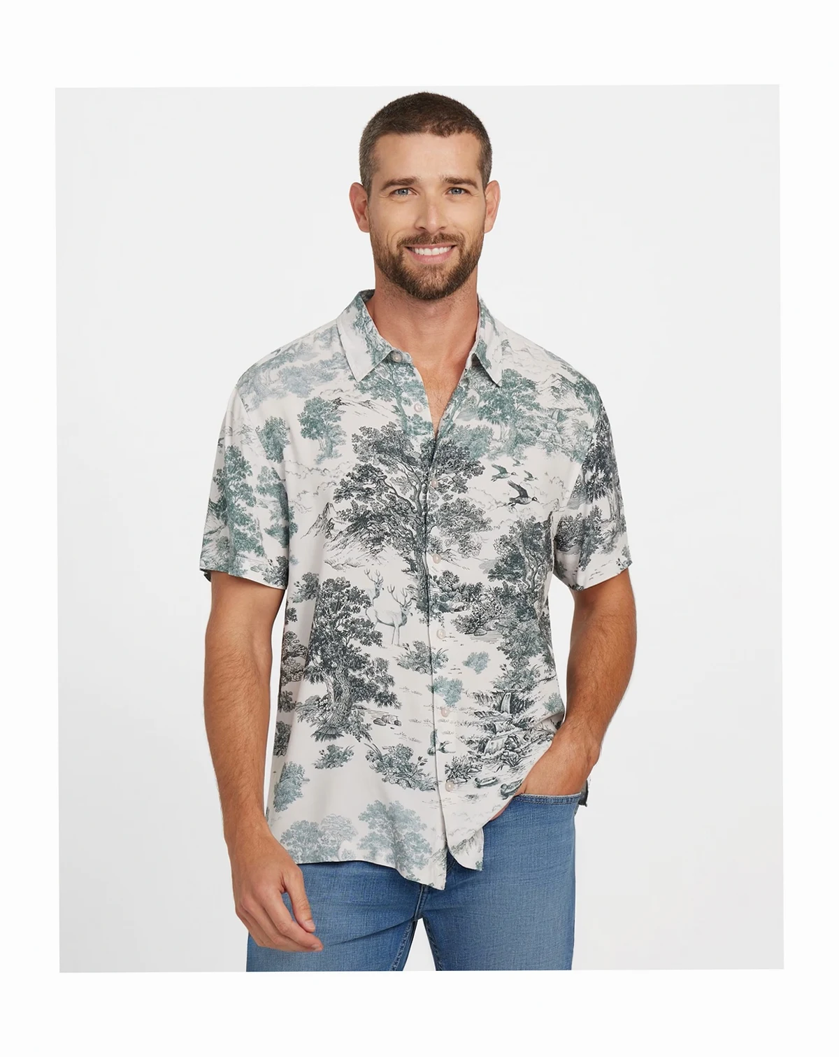 Men's Forest Toile Short-Sleeve Shirt