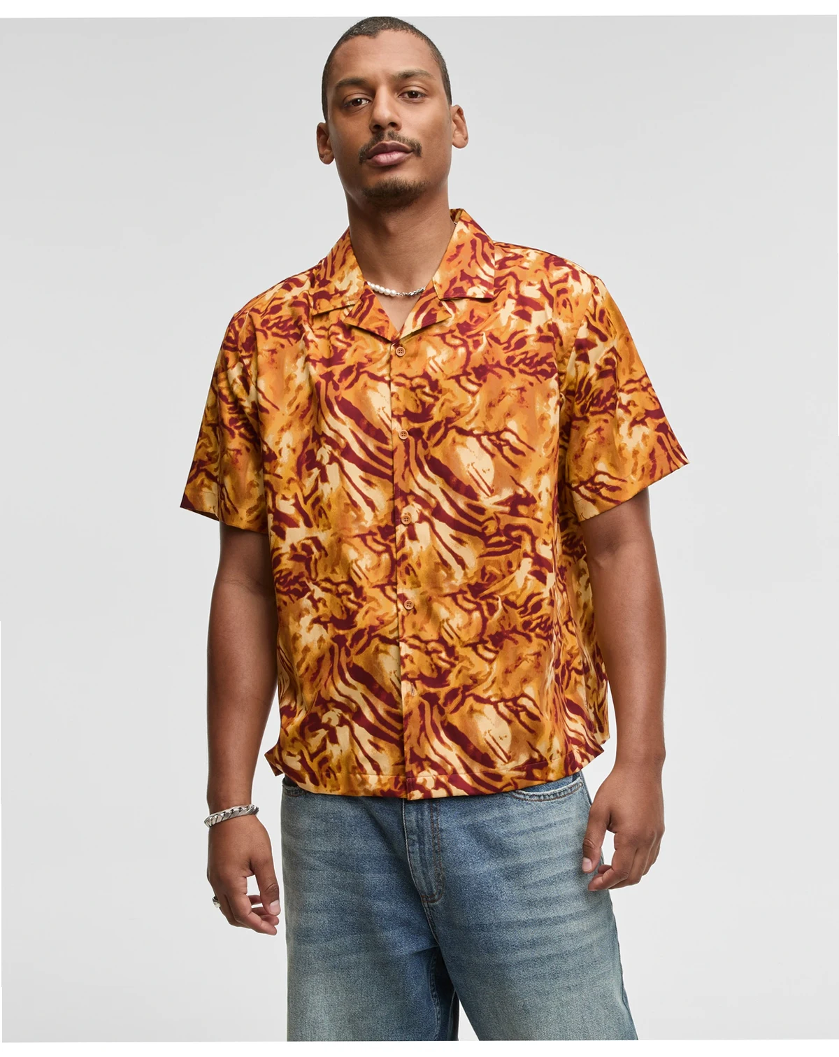 Men's Relaxed-Fit Zebra Camp Shirt, Macy's Exclusive