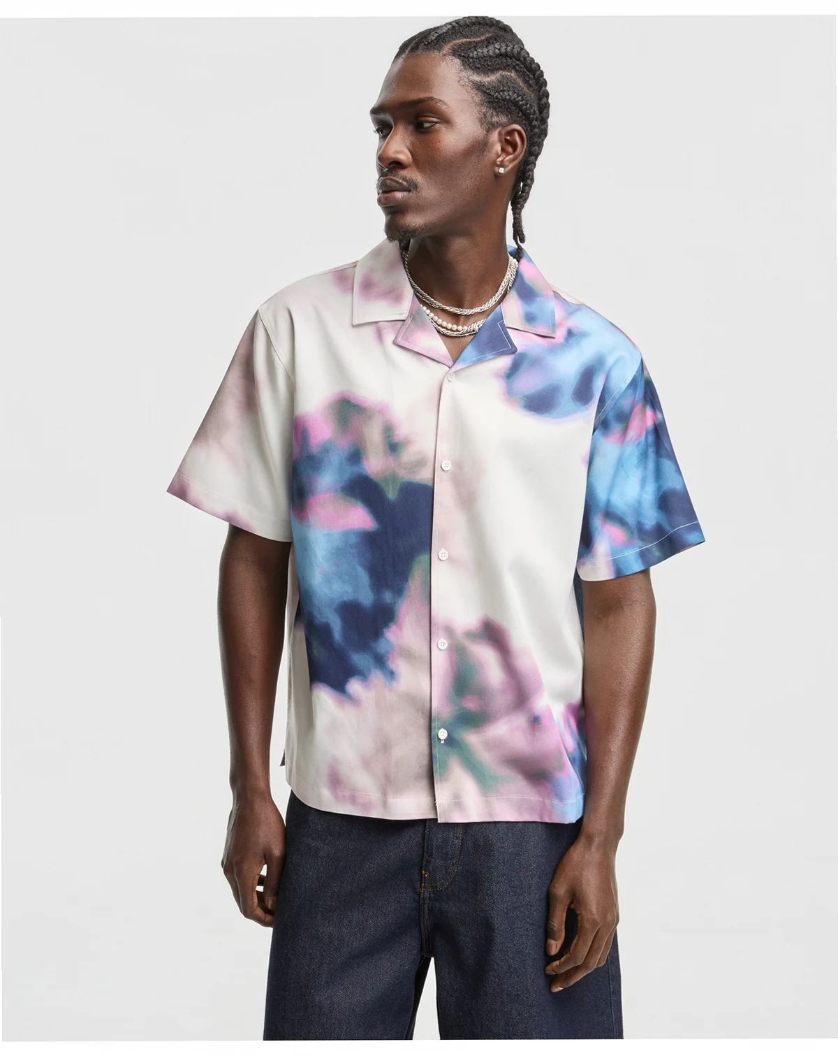 Men's Relaxed-Fit Spray Tie Dye Short-Sleeve Shirt, Macy's Exclusive