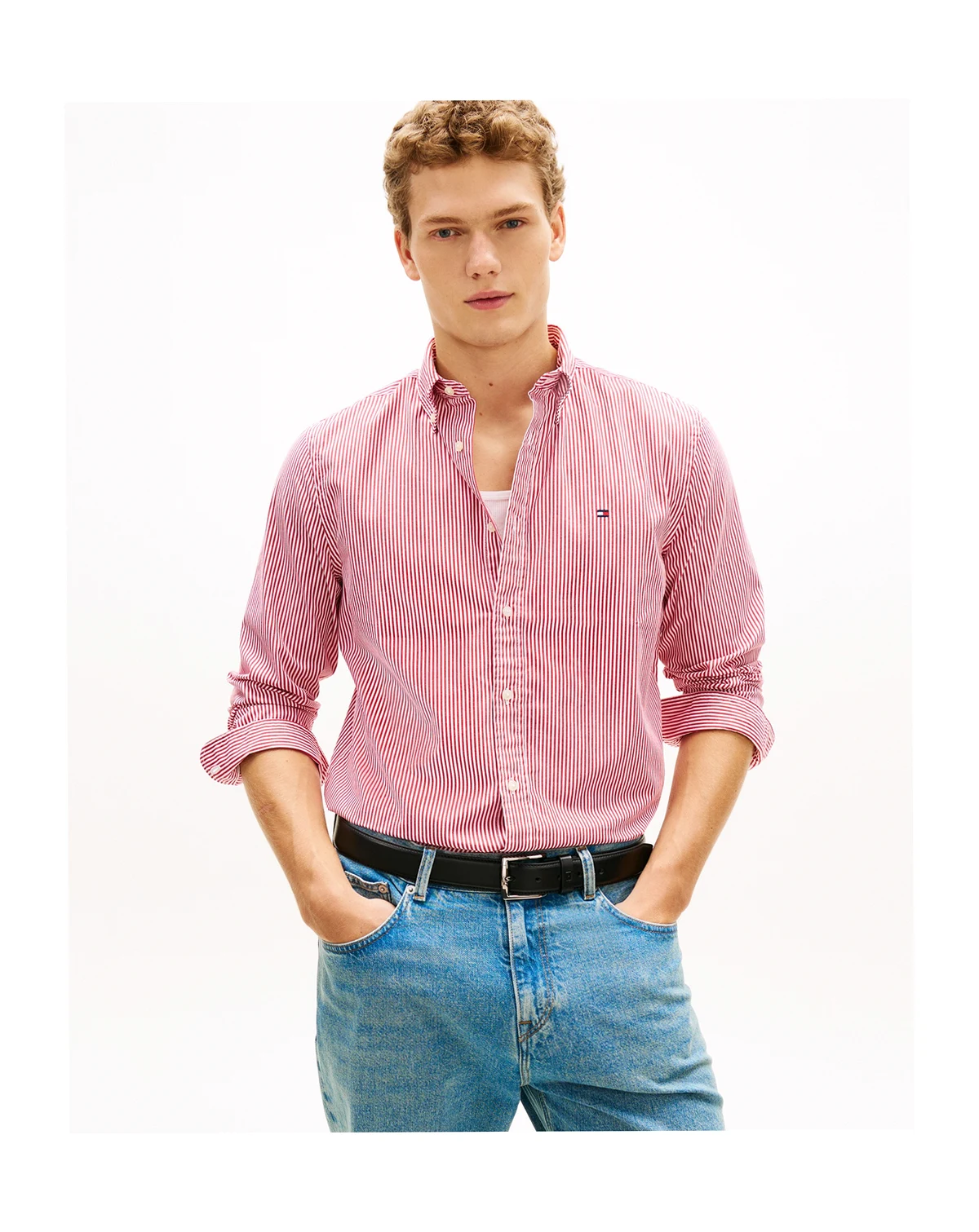Men's Flex Poplin Striped Long-Sleeve Shirt