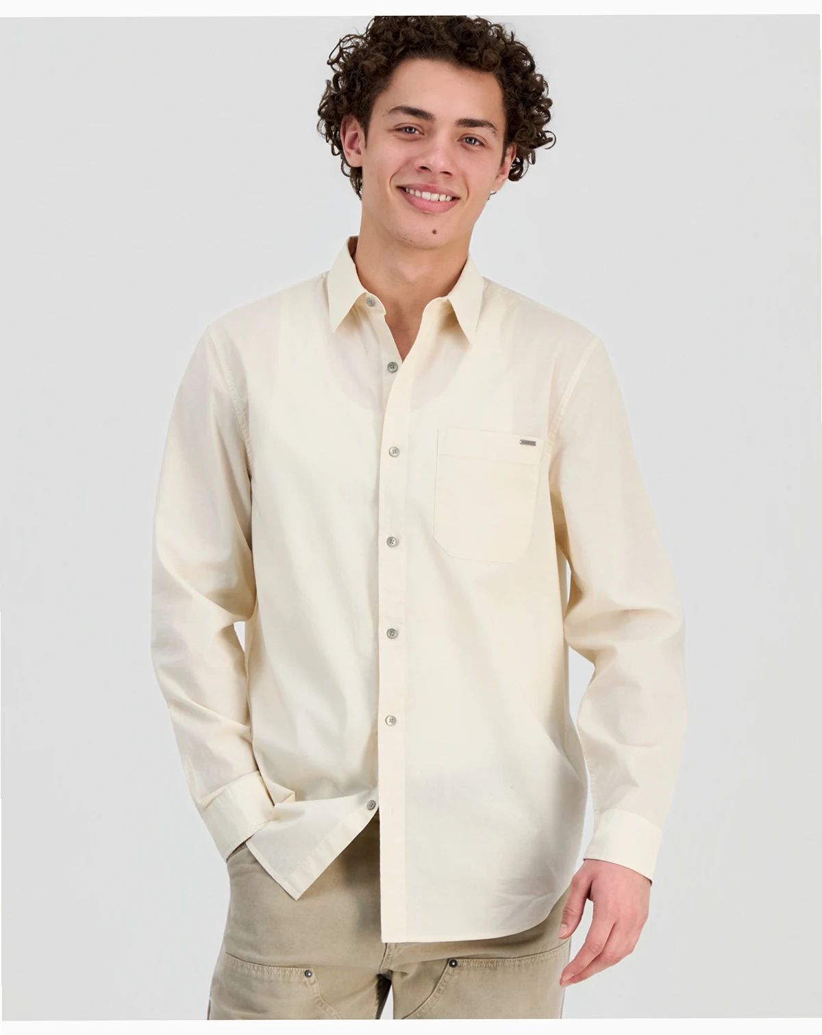 Men's Crinkle Pocket Long-Sleeve Shirt