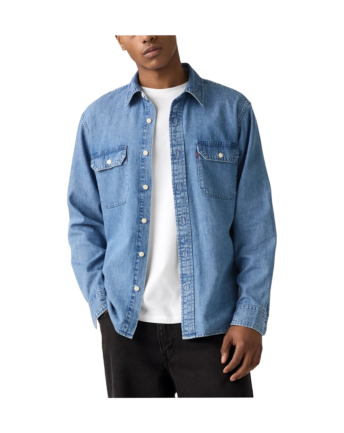 Men's Relaxed-Fit Long-Sleeve Button-Front Worker Shirt