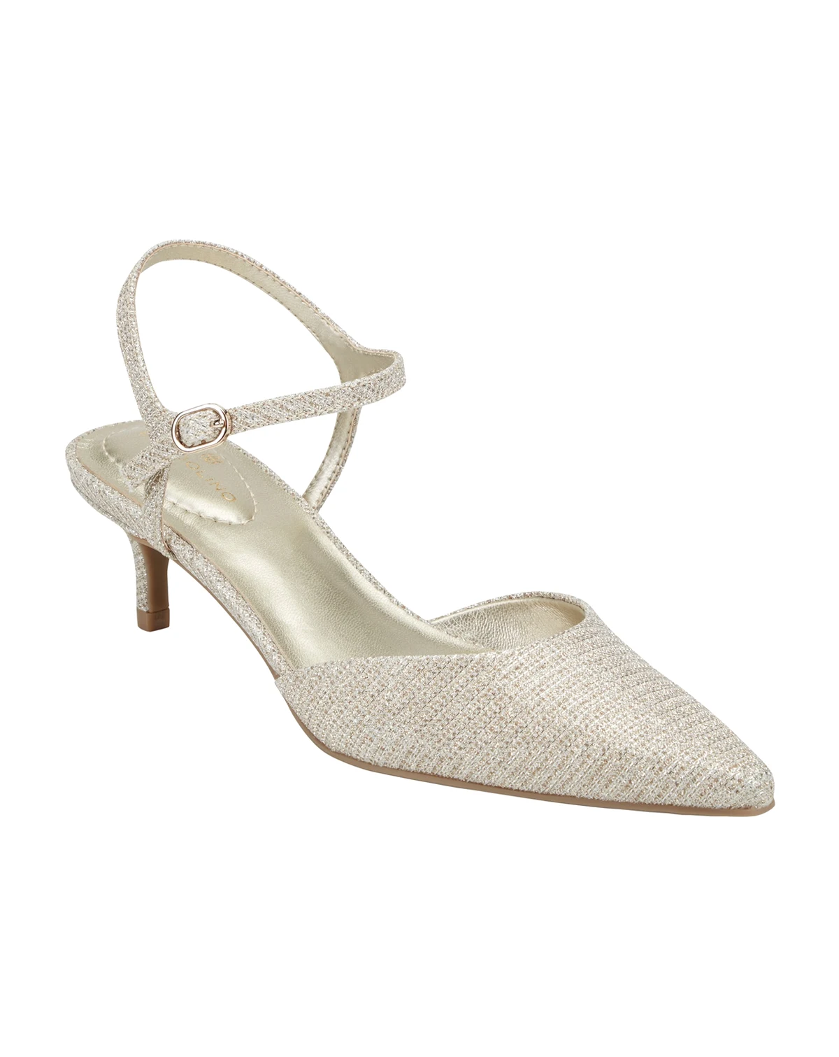 Women's Rose Ankle Strap Kitten Heel Pumps