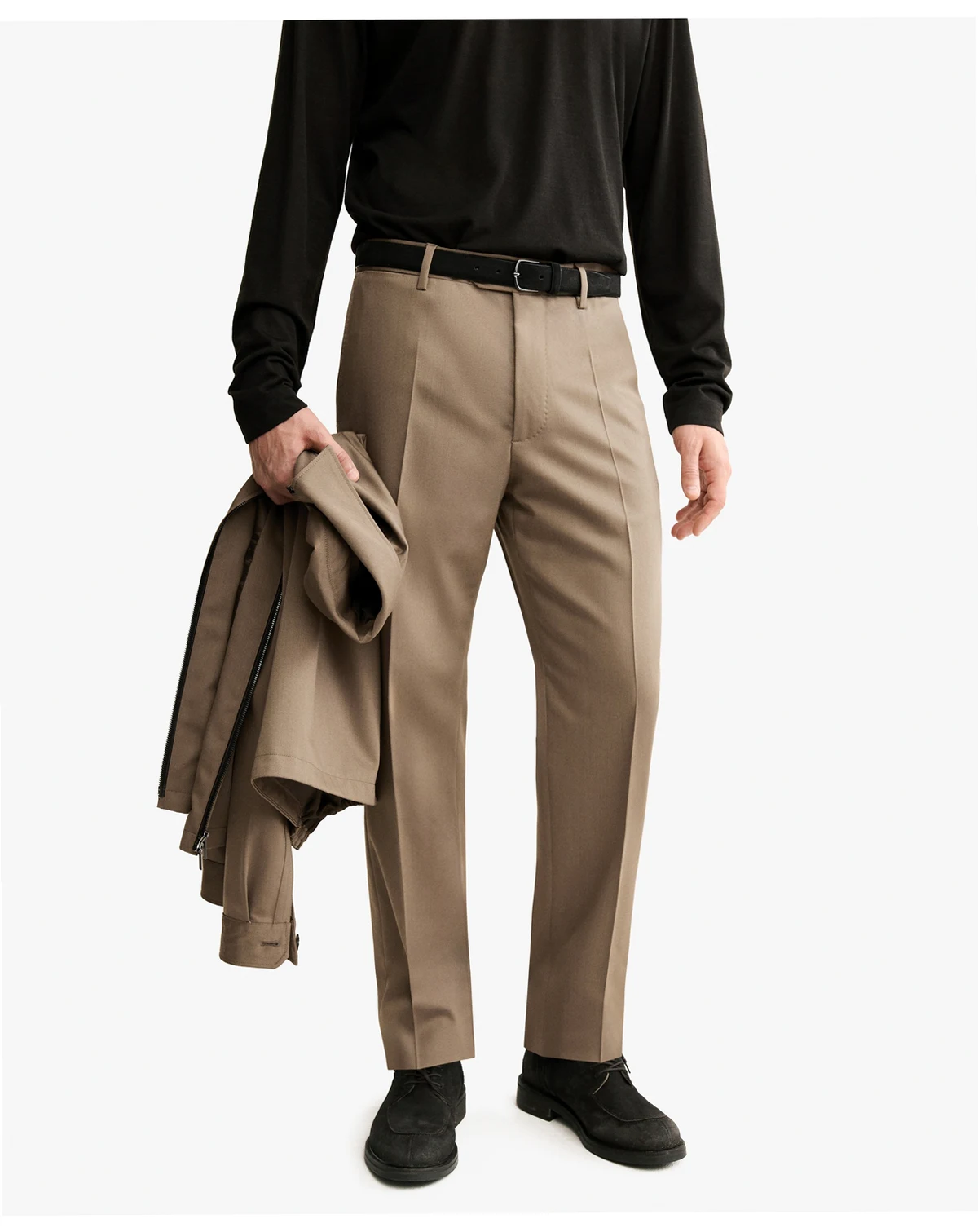 Men's Virgin Wool Pleated Pants