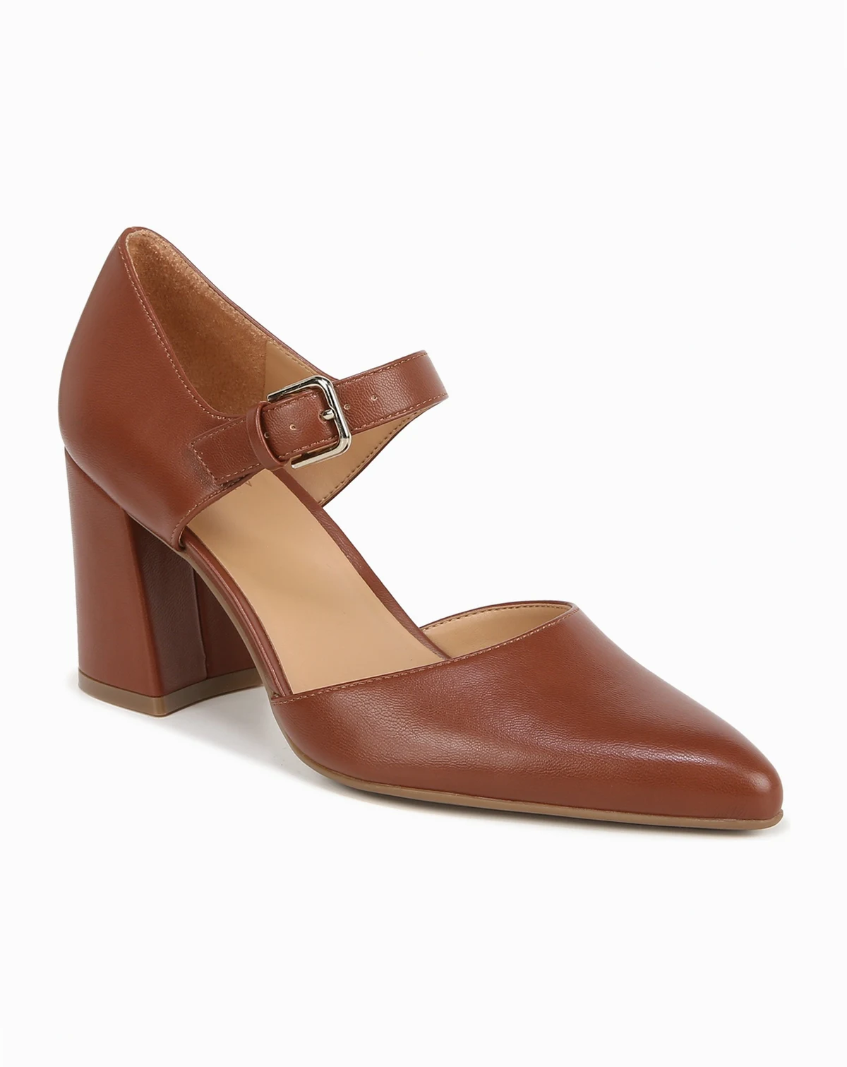 Women's Pixie Mary Jane Pointed Toe Block Heel Pumps