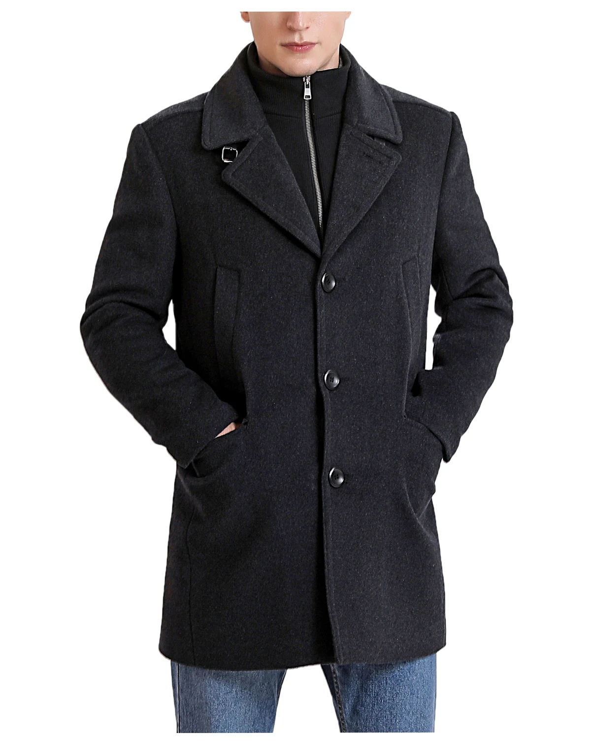 Men Steven Wool Blend Bibbed Walking Coat - Tall