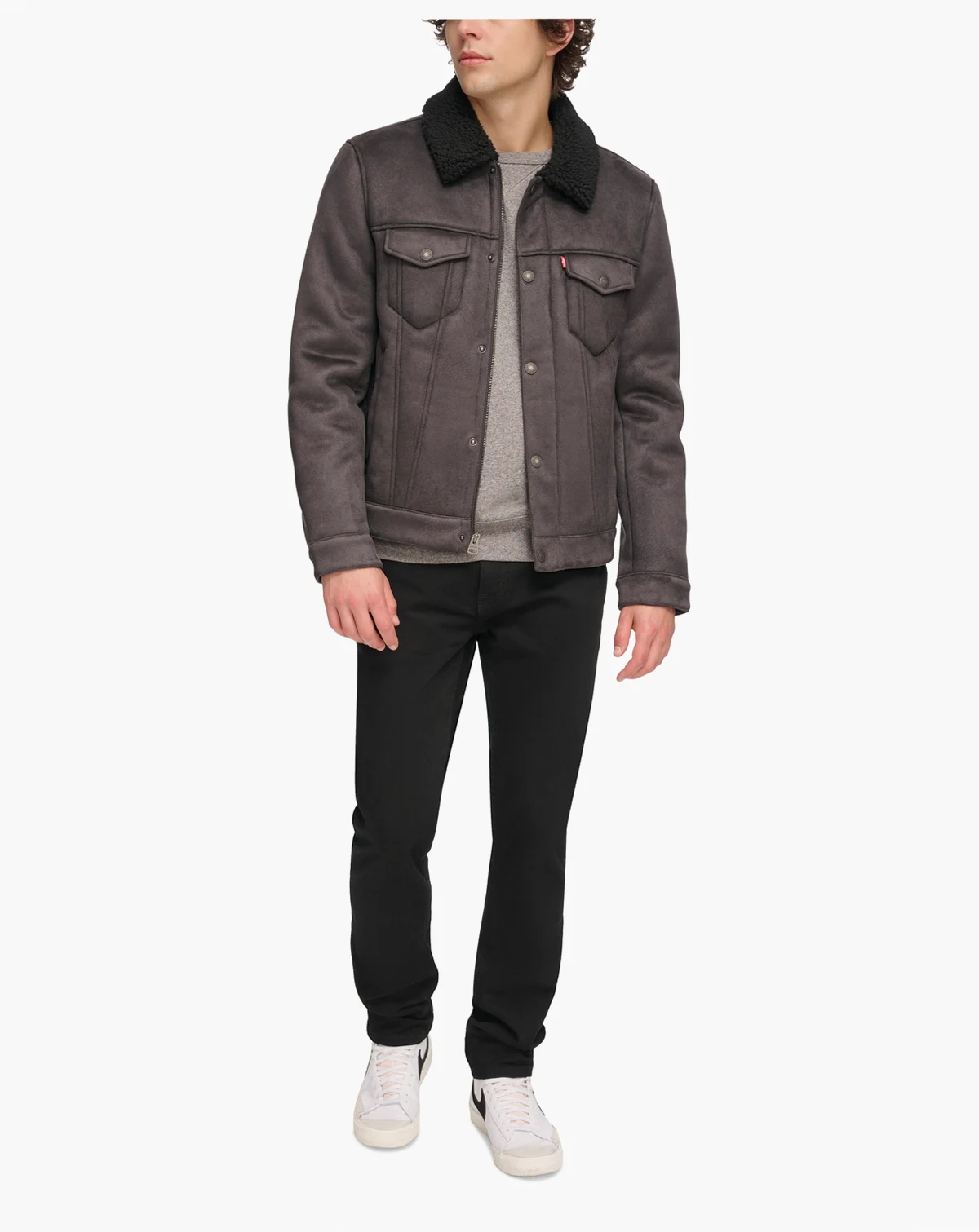 Men's Relaxed-Fit Faux-Shearling Trucker Jacket