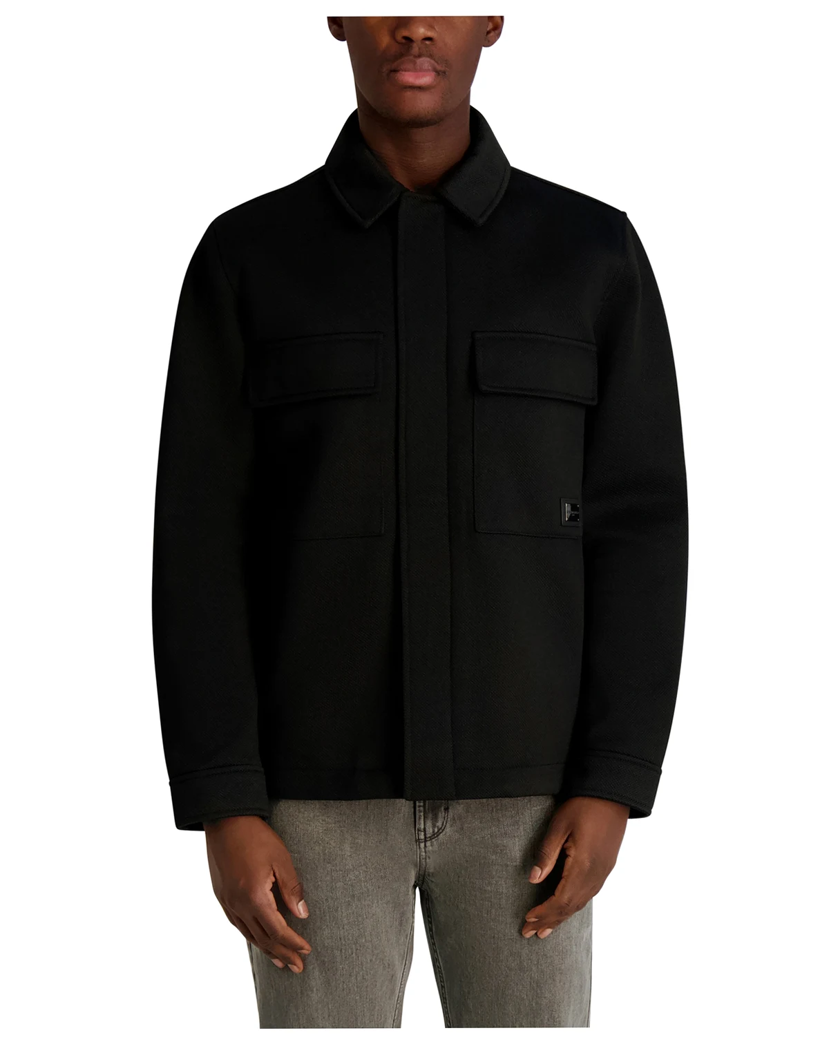 Men's Twill Collared Shirt Jacket