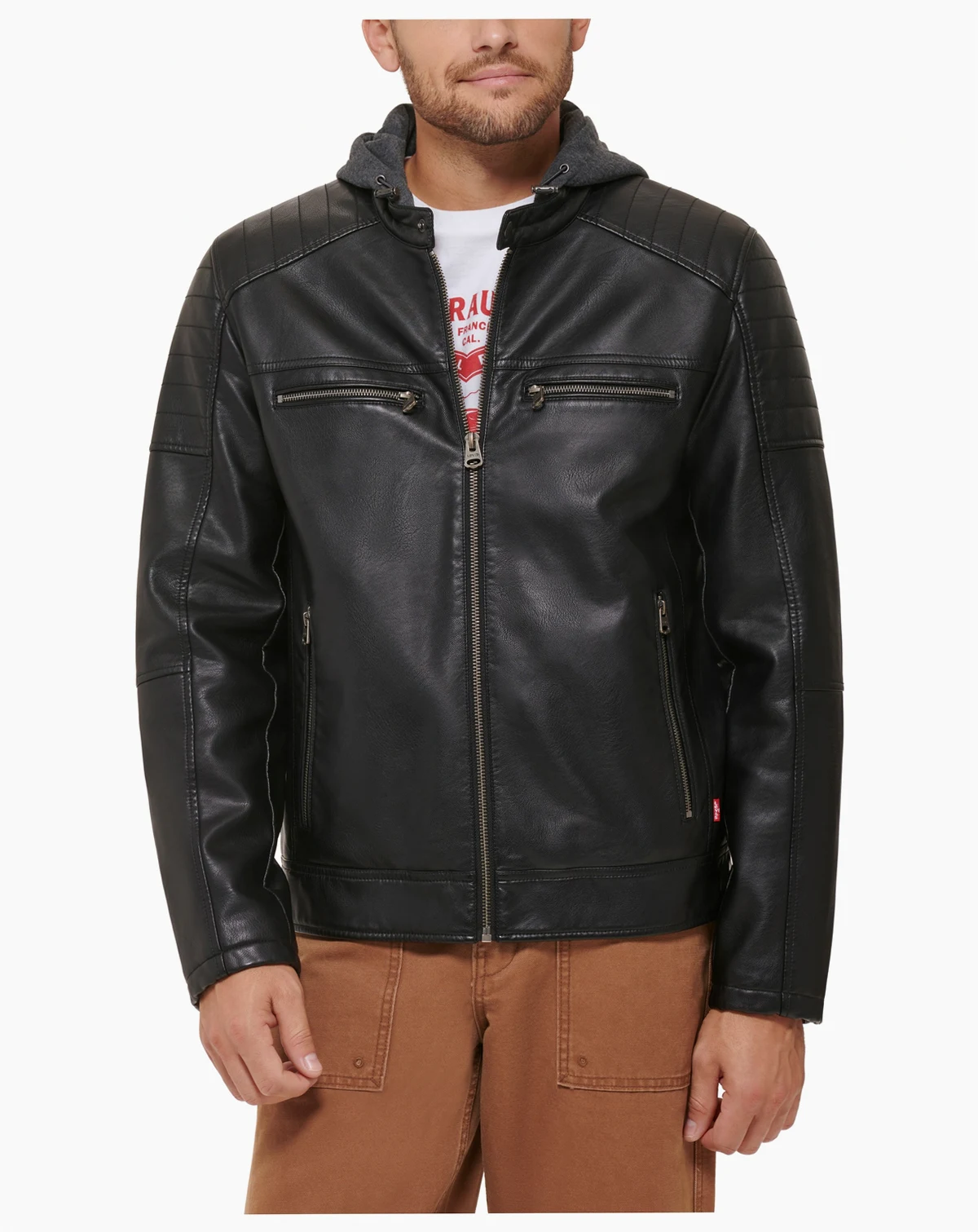 Men's Jersey Hood Racer Jacket