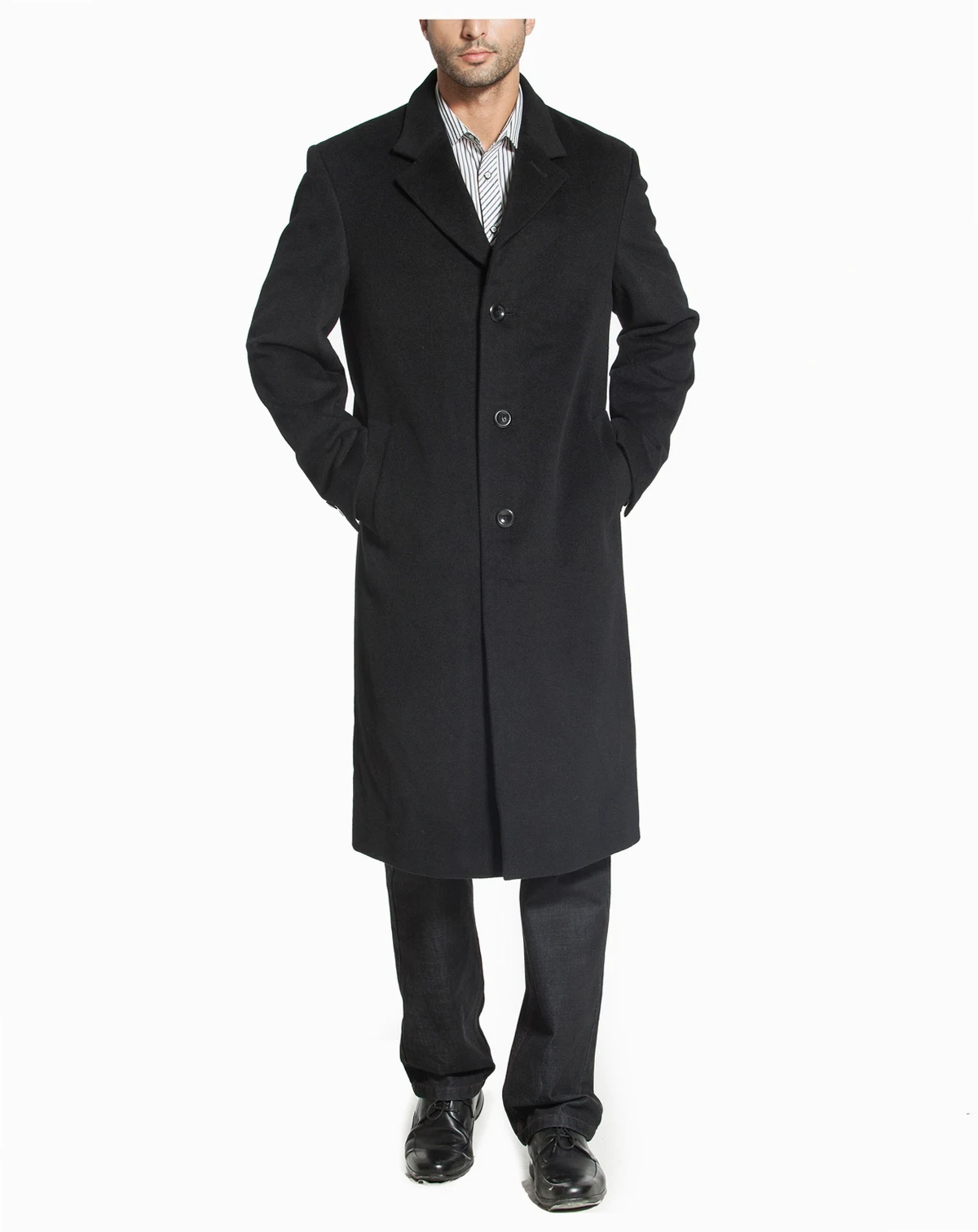 Men's Men Henry Wool Blend Long Walking Coat