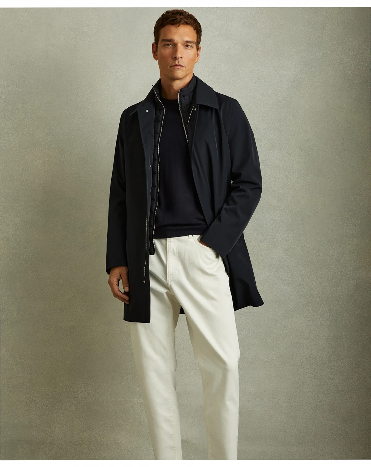 Men's Hybrid Removable Funnel Neck Overcoat