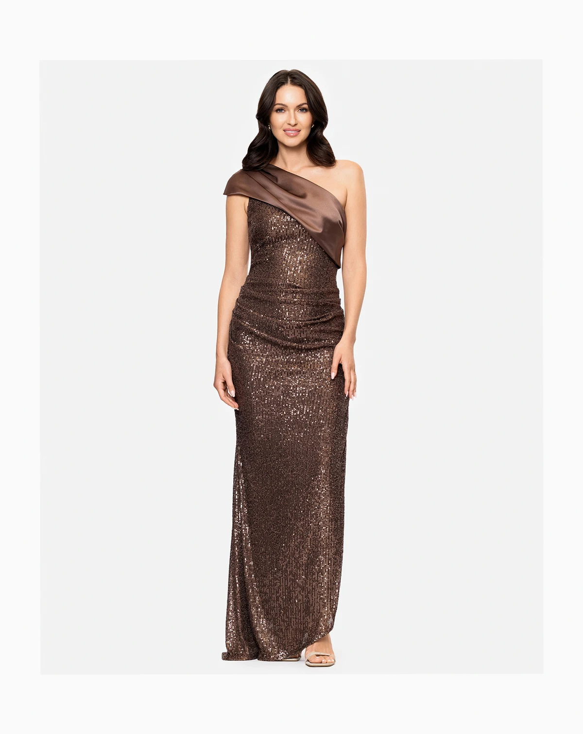 Petite One Shoulder Sequin Detail Dress