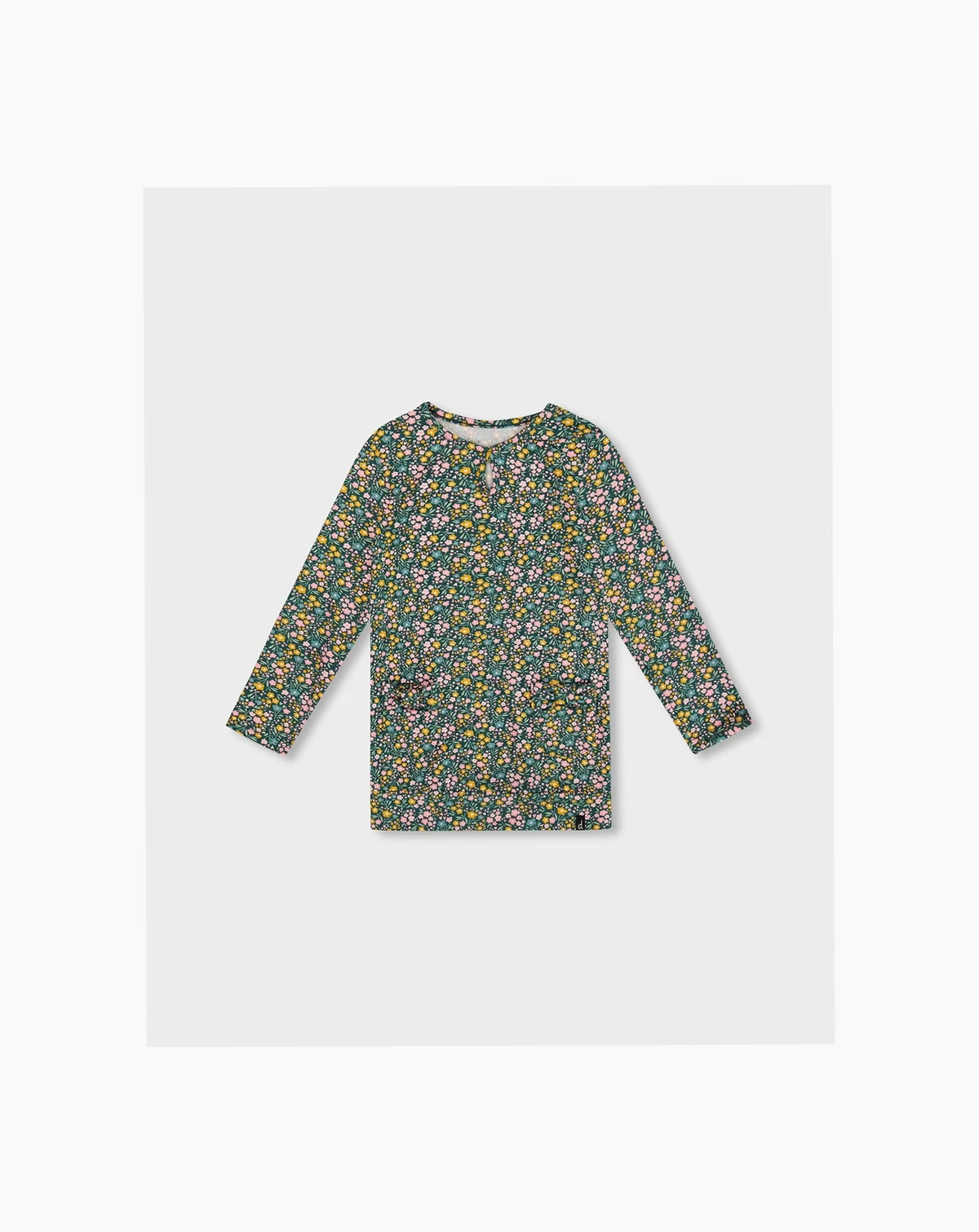 Girl Jersey Tunic Green with Floral Print - Toddler|Child