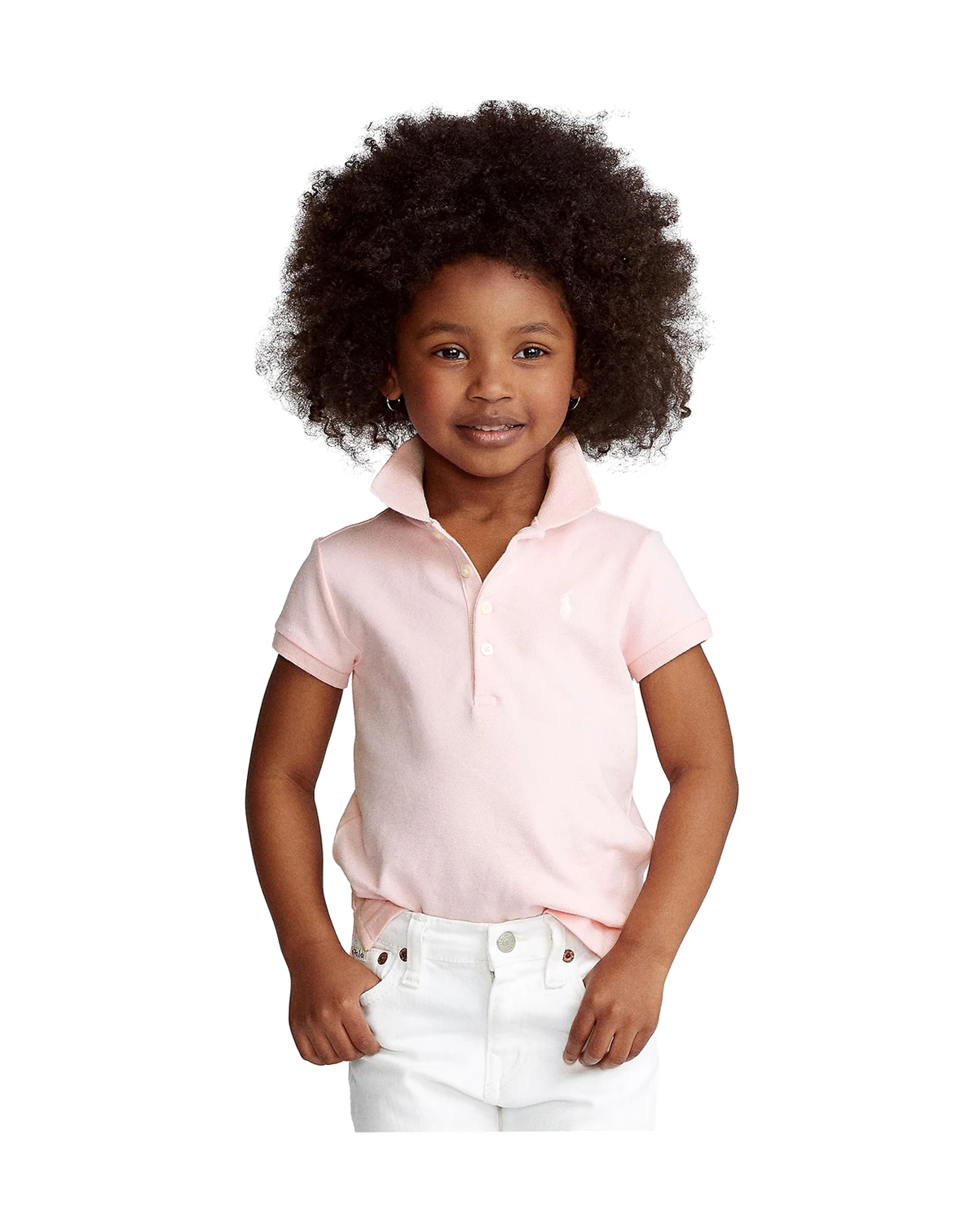 Girls 2T-6X Short-Sleeve Stretch Cotton Mesh Polo Shirt