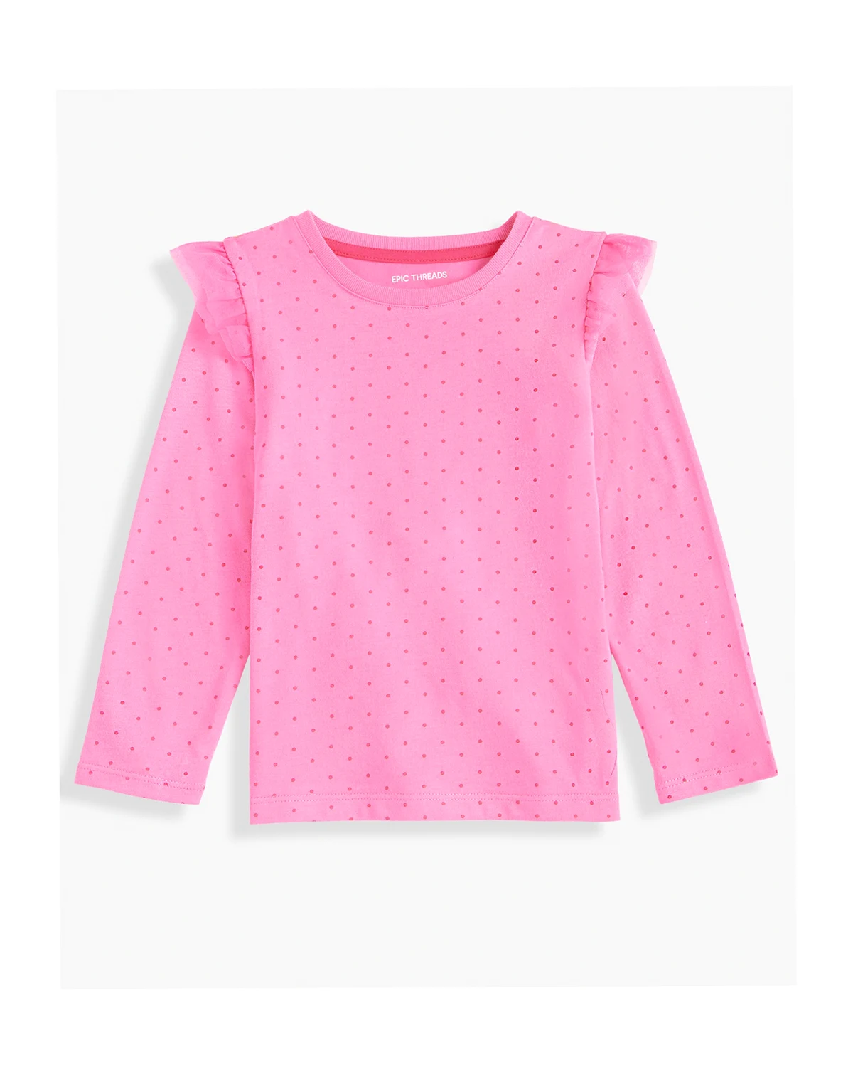 Girls Toddler 2T-4T Polka Dot Ruffle Long-Sleeve Top, Macy's Exclusive
