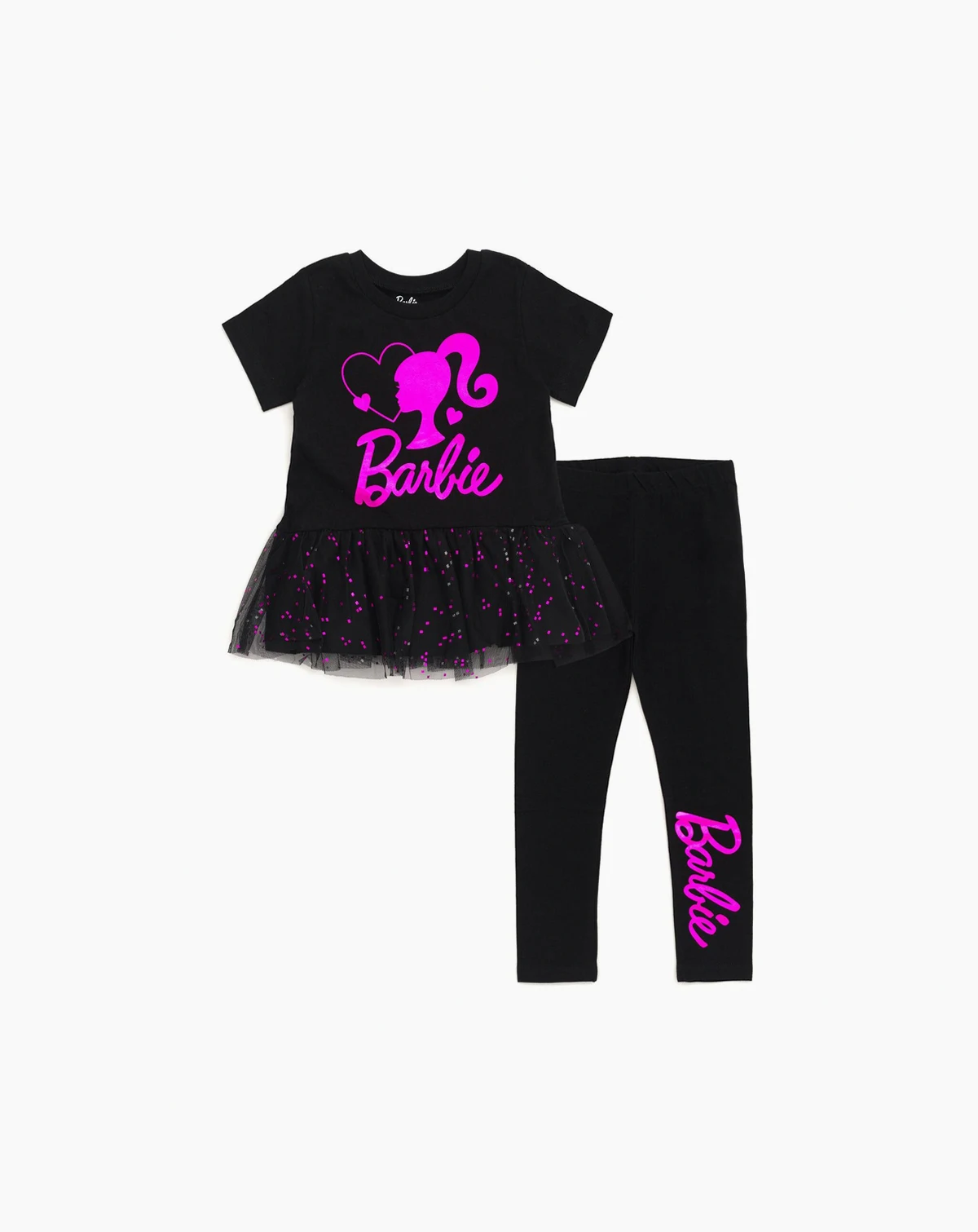 Toddler Girls Metallic Print Peplum T-Shirt and Pants
