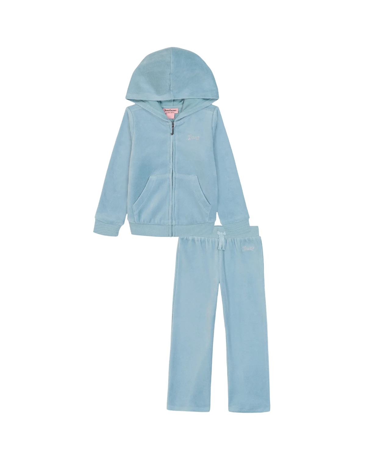 Girls Toddler 2T-4T Velour Full Zip Hoodie and Jogger Pants, 2-Piece Set