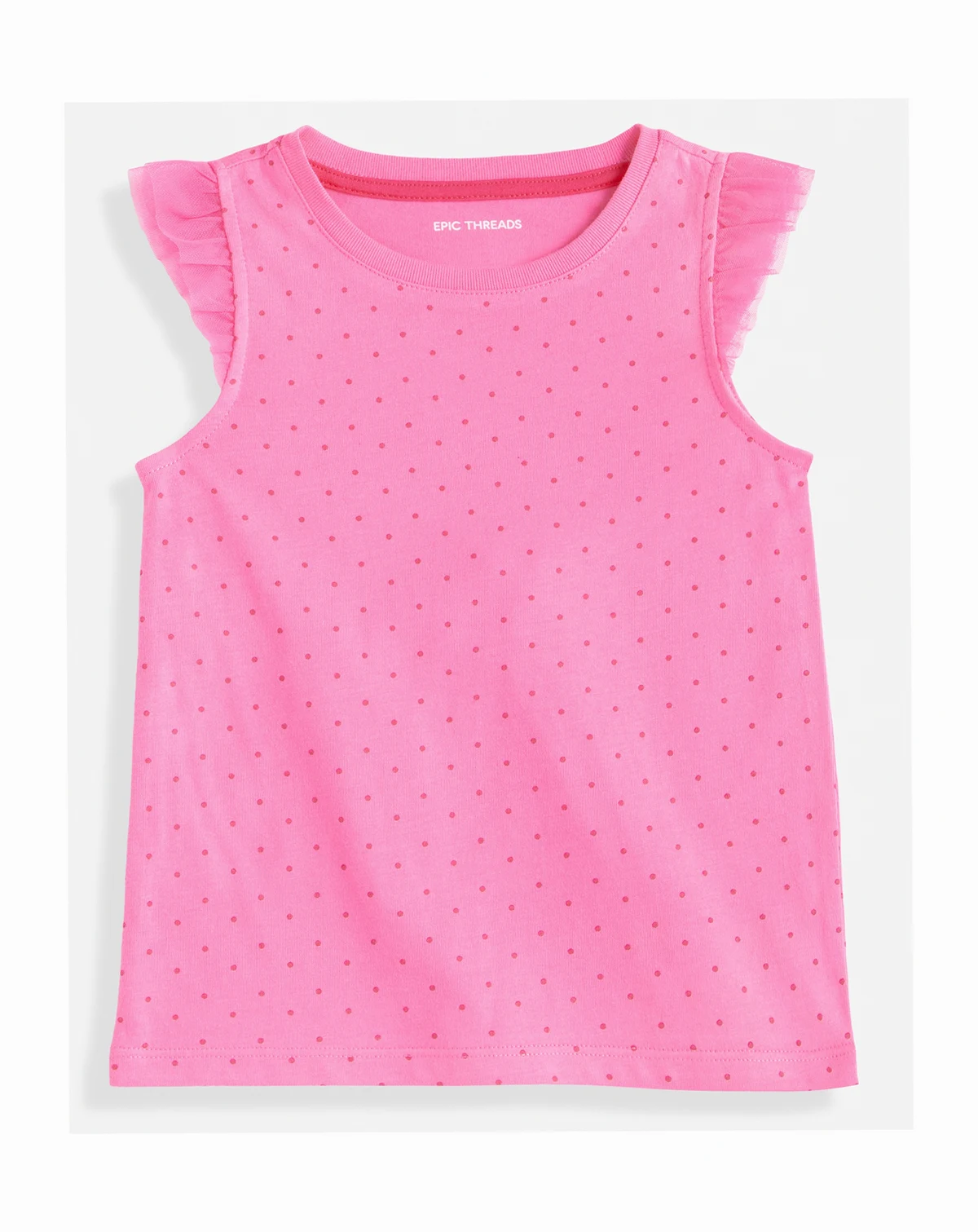 Girls Toddler 2T-4T Short-Sleeve Dot-Print Ruffled Top, Macy's Exclusive