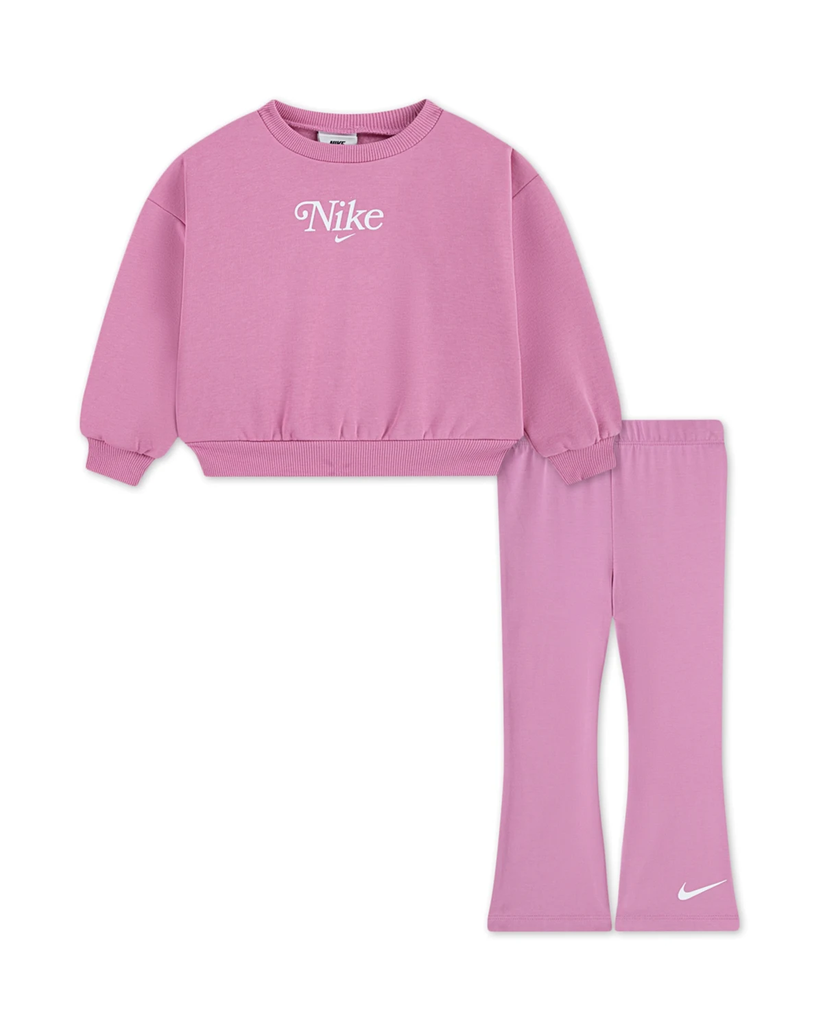 Girls 2T-6X 2-Piece Solid Crewneck Top and Leggings Set
