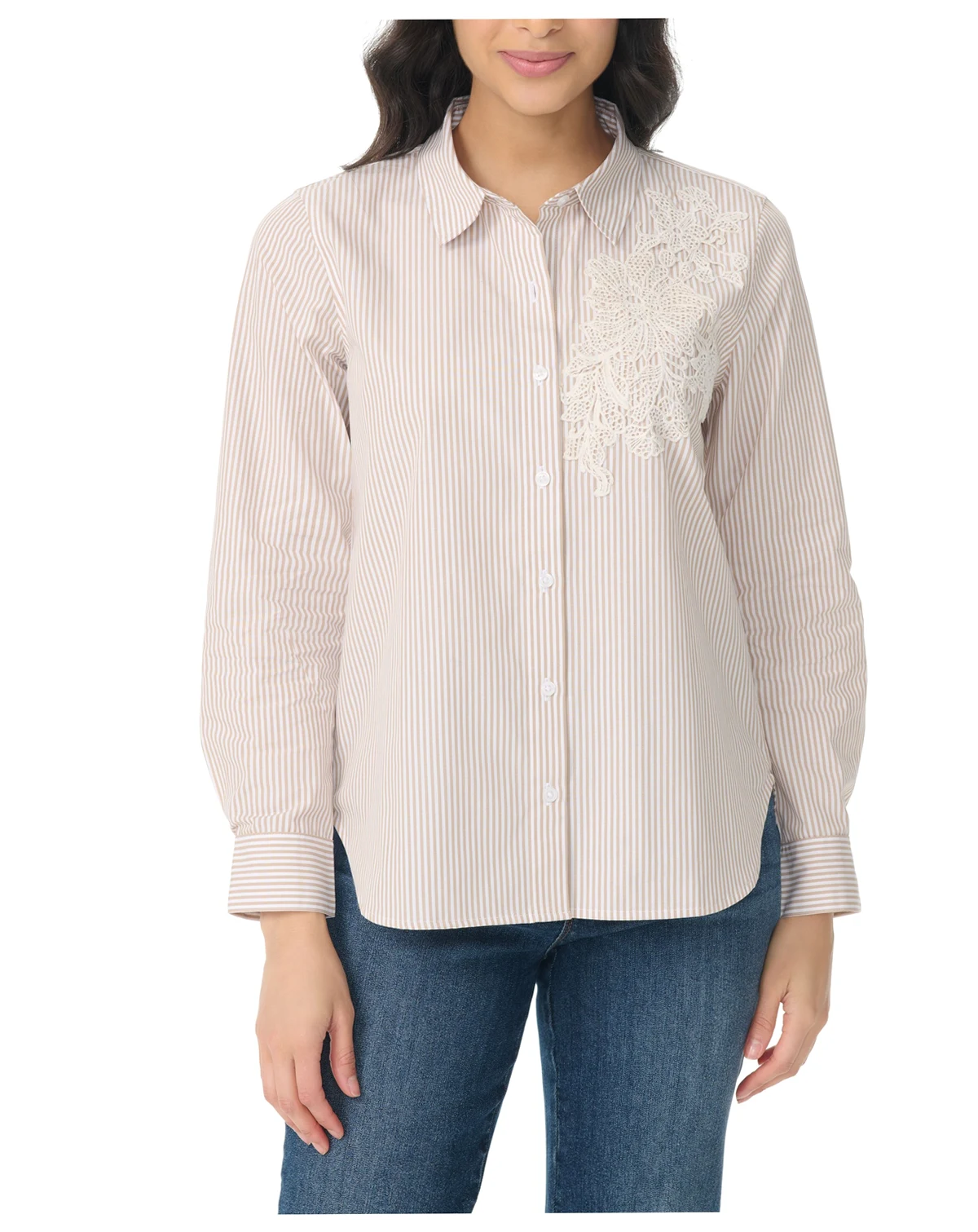 Women's Laine Cotton Embroidered Shirt