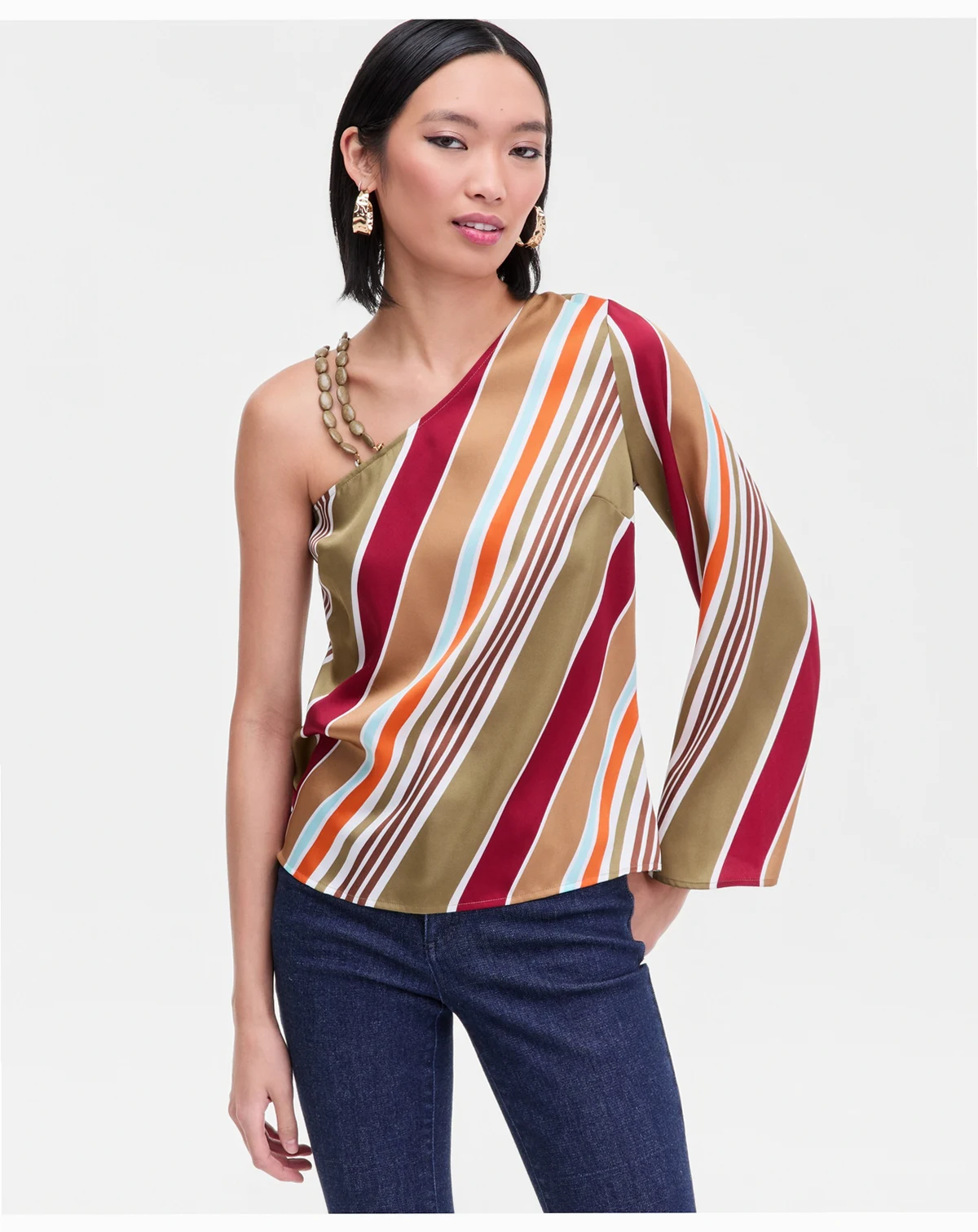 Women's Asymmetric Beaded-Strap Top, Exclusively at Macy's