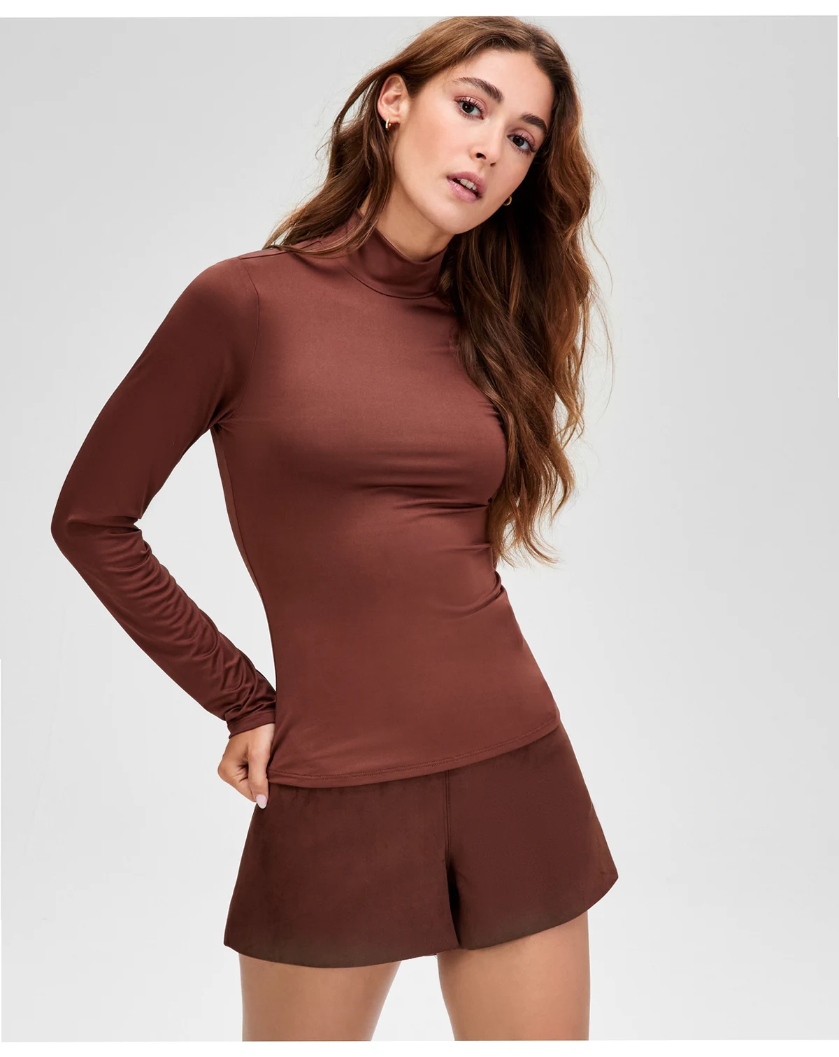 Women's Mock-Neck Jersey Long-Sleeve Top, Macy's Exclusive