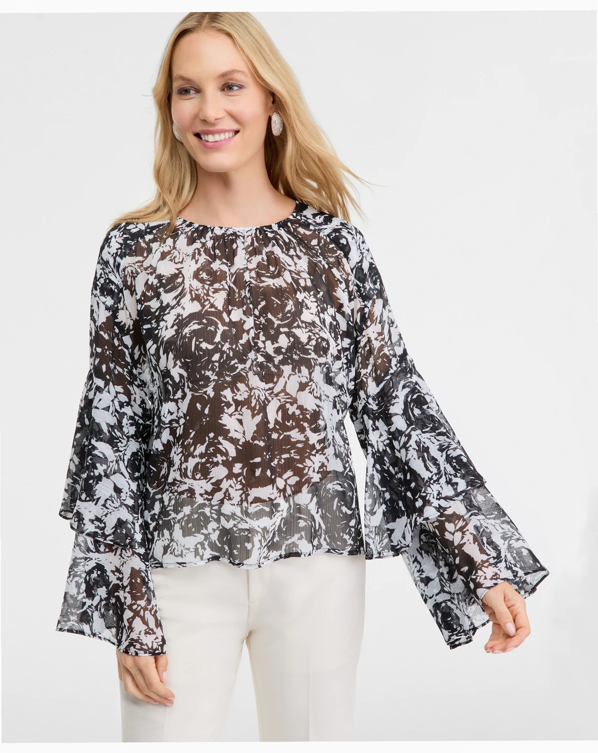 Women's Printed Ruffled Top, Macy's Exclusive