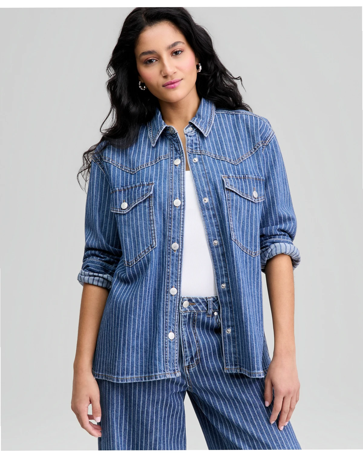 Women's Oversized Denim Shirt, Macy's Exclusive
