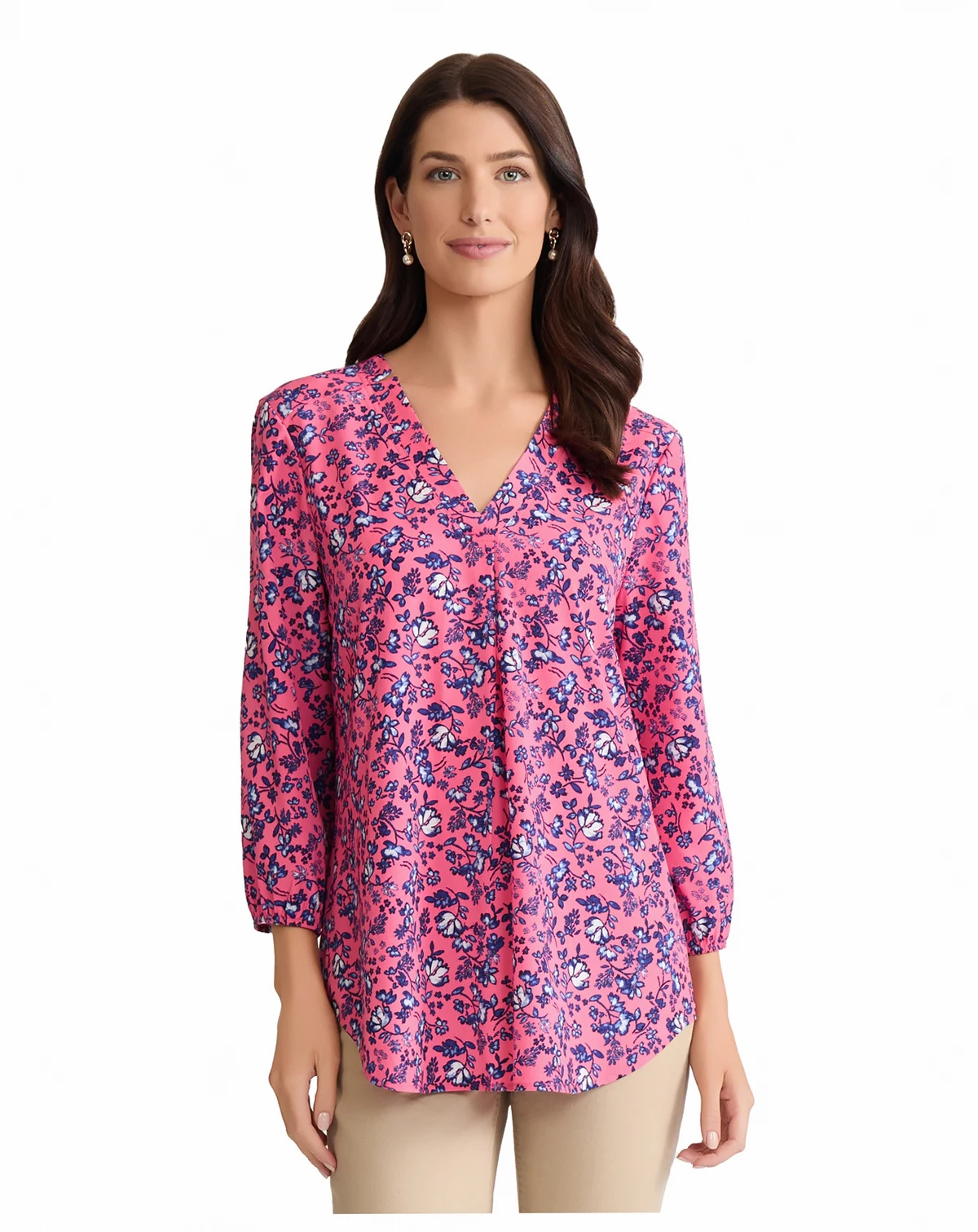 Women's V-Neck 3/4-Sleeve Top