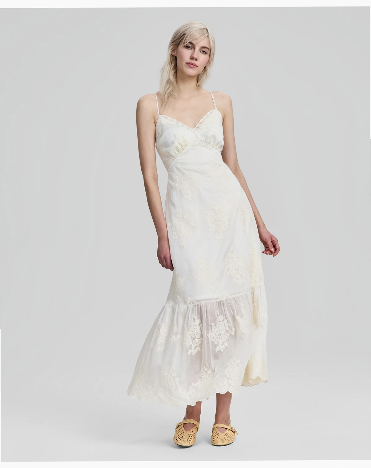 Women's Embroidered Ruffle-Tiered Maxi Dress, Macy's Exclusive